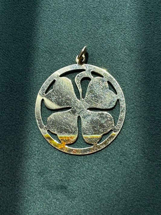 Vintage 1957 Harry S Bick 12K Gold Filled Four Leaf Clover Charm Pendant CDC