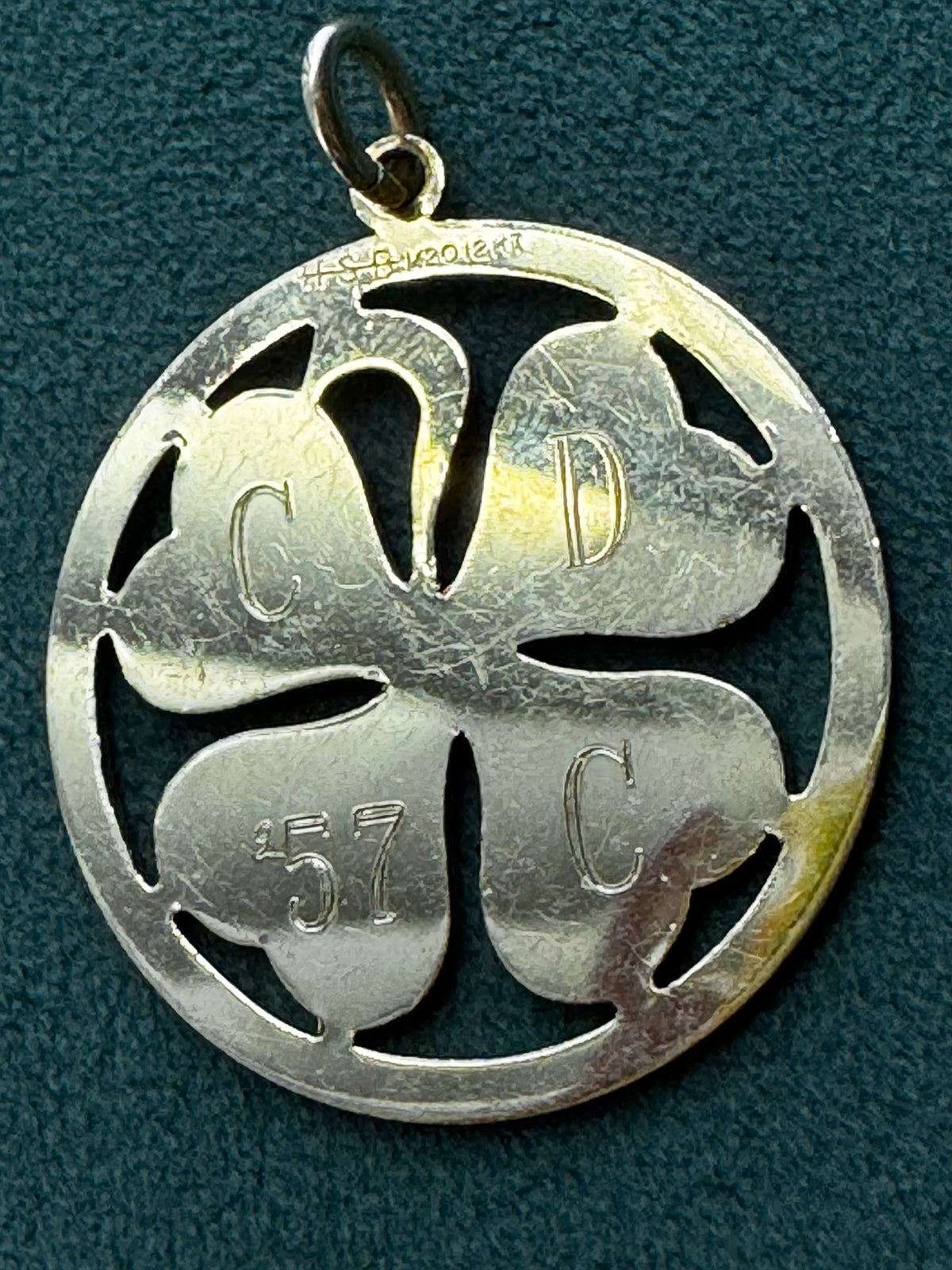 Vintage 1957 Harry S Bick 12K Gold Filled Four Leaf Clover Charm Pendant CDC