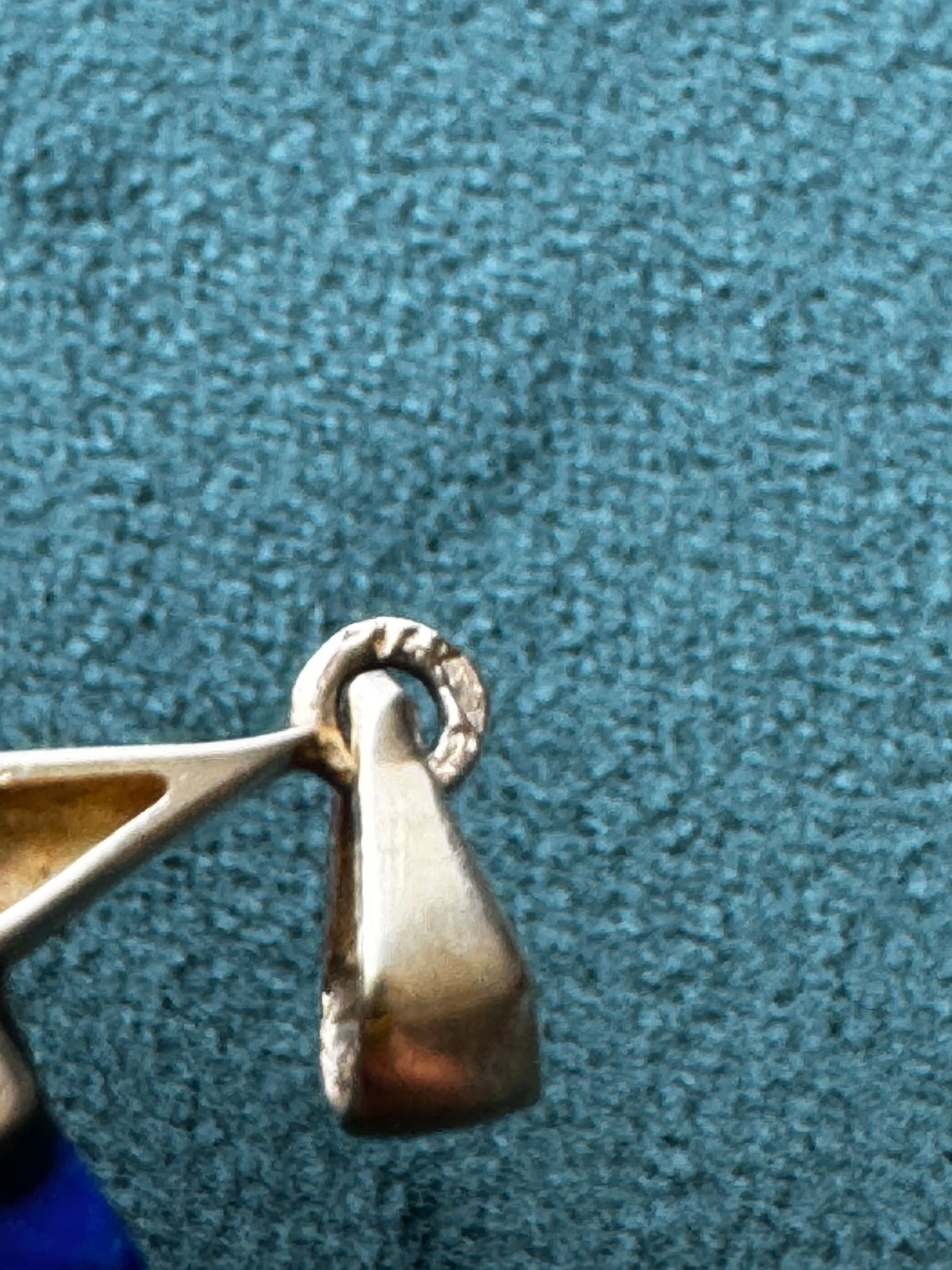 14K Gold Lapis Lazuli Star of David Pendant Modernist Judaica Two Triangles One Perfect Star