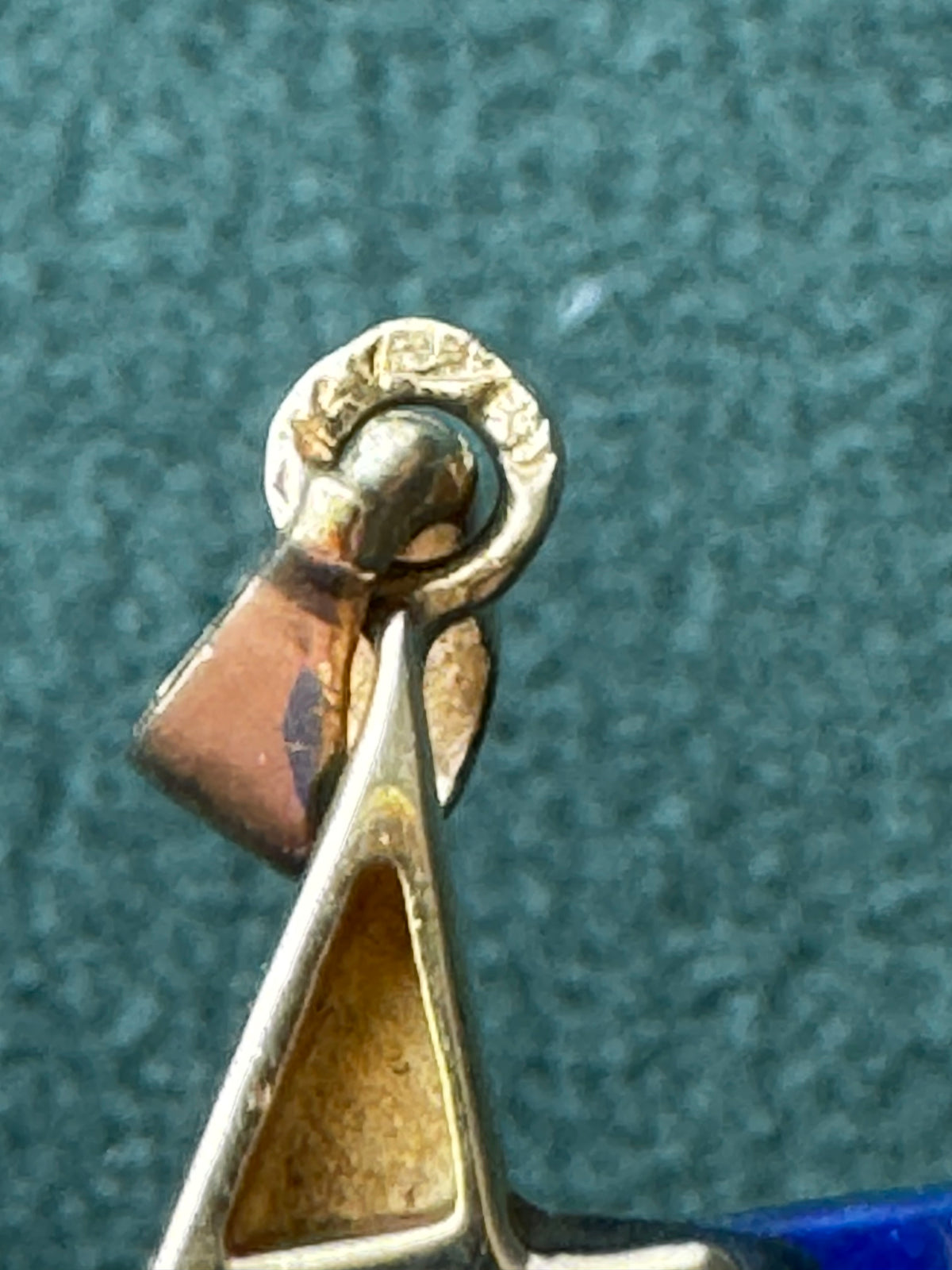 14K Gold Lapis Lazuli Star of David Pendant Modernist Judaica Two Triangles One Perfect Star