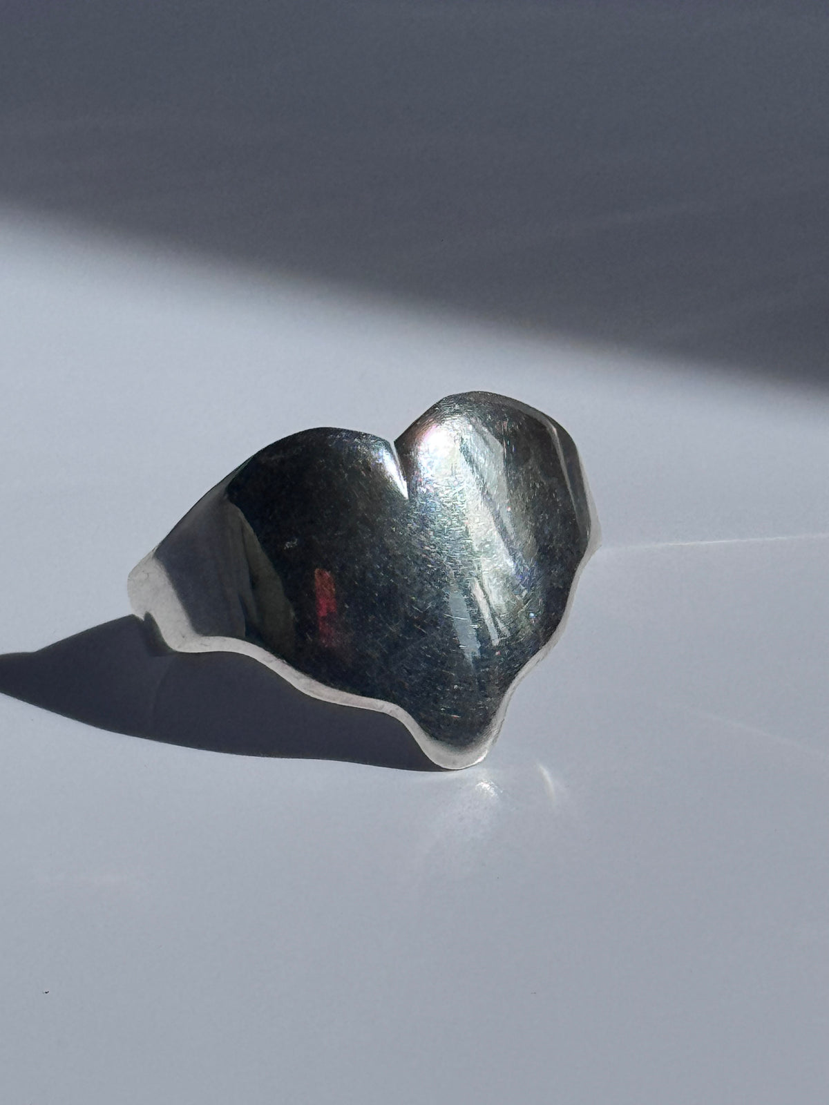 Vintage Los Ballesteros Taxco Sterling Silver Heart Cuff Bracelet