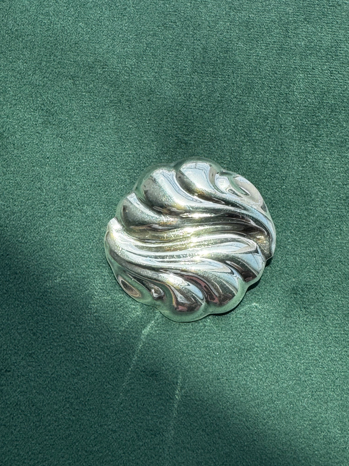 Vintage Los Ballesteros Taxco Sterling Silver Swirl Wave Brooch Pendant Modernist Mexico 925