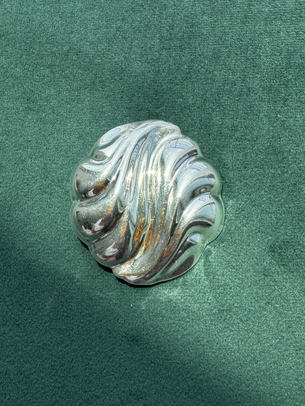 Vintage Los Ballesteros Taxco Sterling Silver Swirl Wave Brooch Pendant Modernist Mexico 925