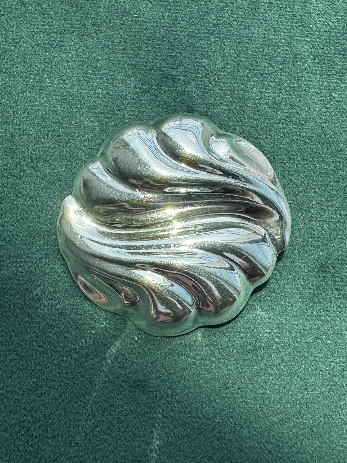 Vintage Los Ballesteros Taxco Sterling Silver Swirl Wave Brooch Pendant Modernist Mexico 925