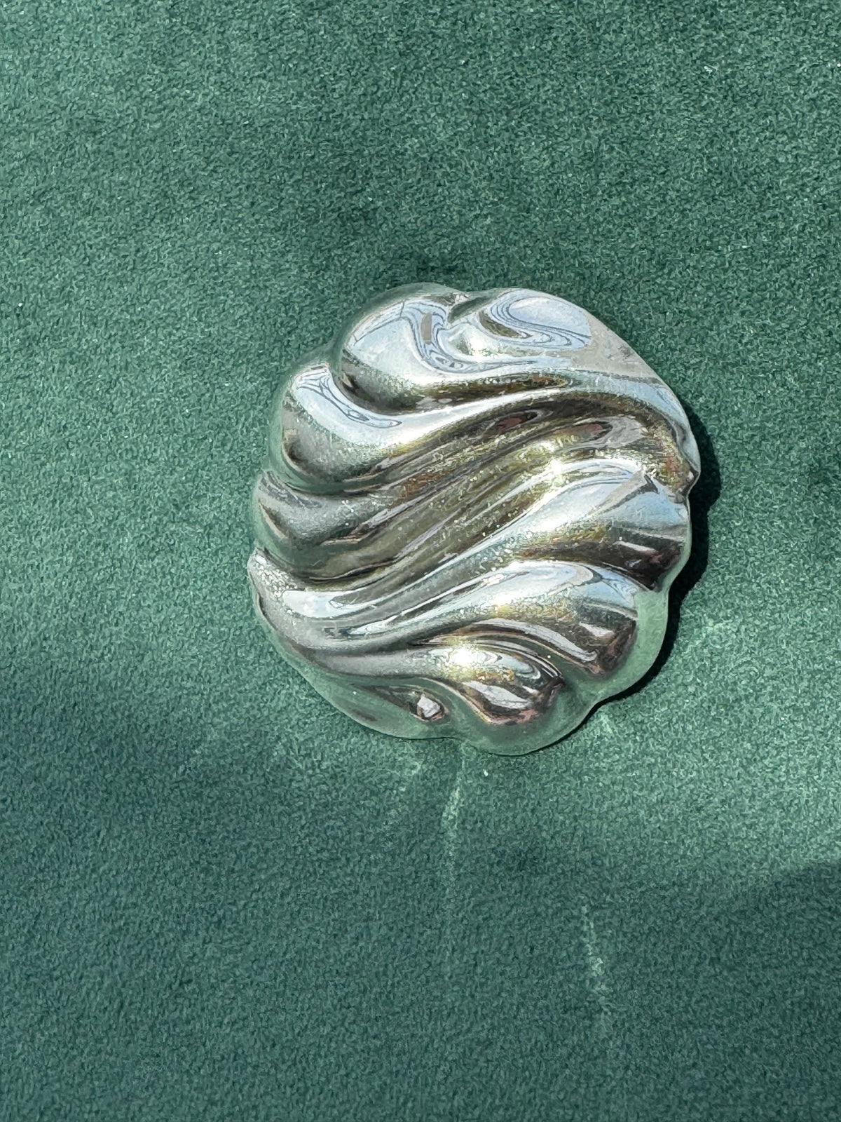 Vintage Los Ballesteros Taxco Sterling Silver Swirl Wave Brooch Pendant Modernist Mexico 925