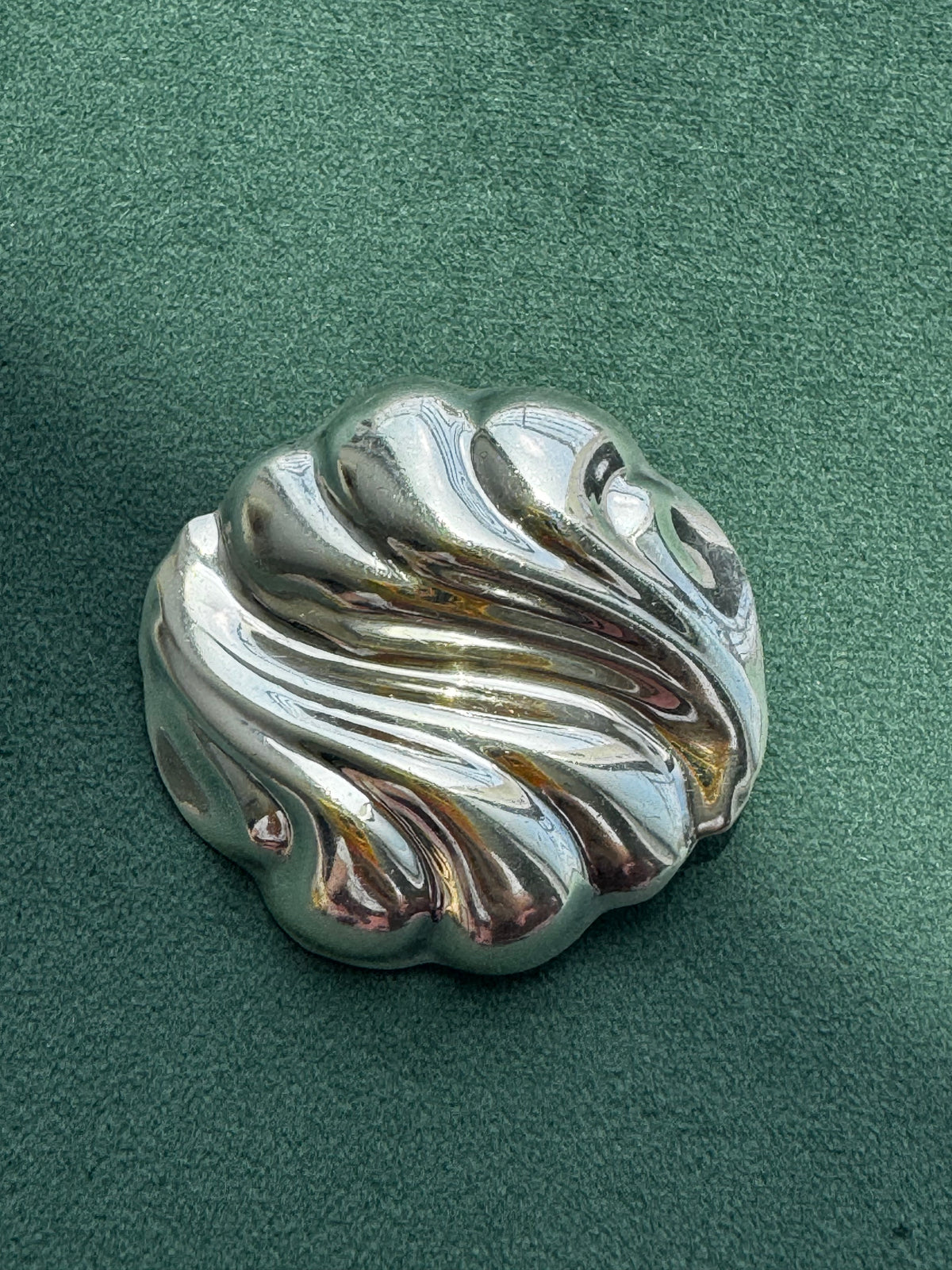 Vintage Los Ballesteros Taxco Sterling Silver Swirl Wave Brooch Pendant Modernist Mexico 925