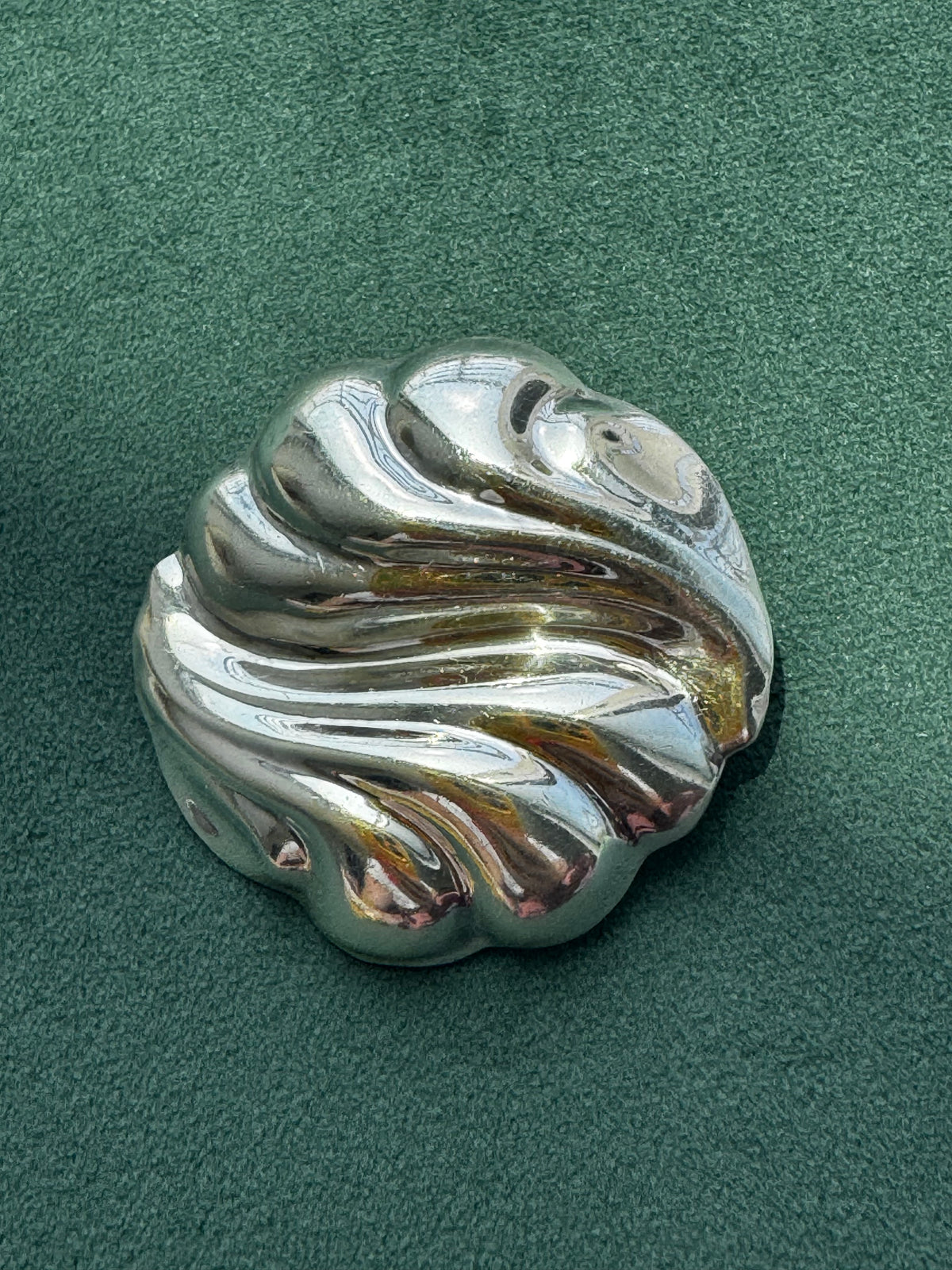 Vintage Los Ballesteros Taxco Sterling Silver Swirl Wave Brooch Pendant Modernist Mexico 925