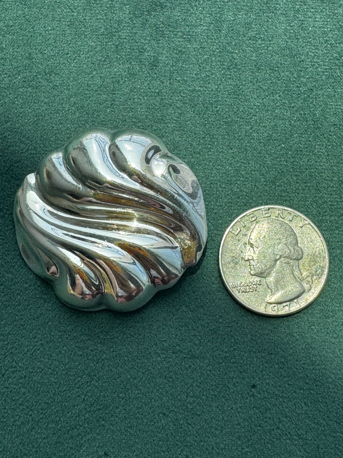Vintage Los Ballesteros Taxco Sterling Silver Swirl Wave Brooch Pendant Modernist Mexico 925
