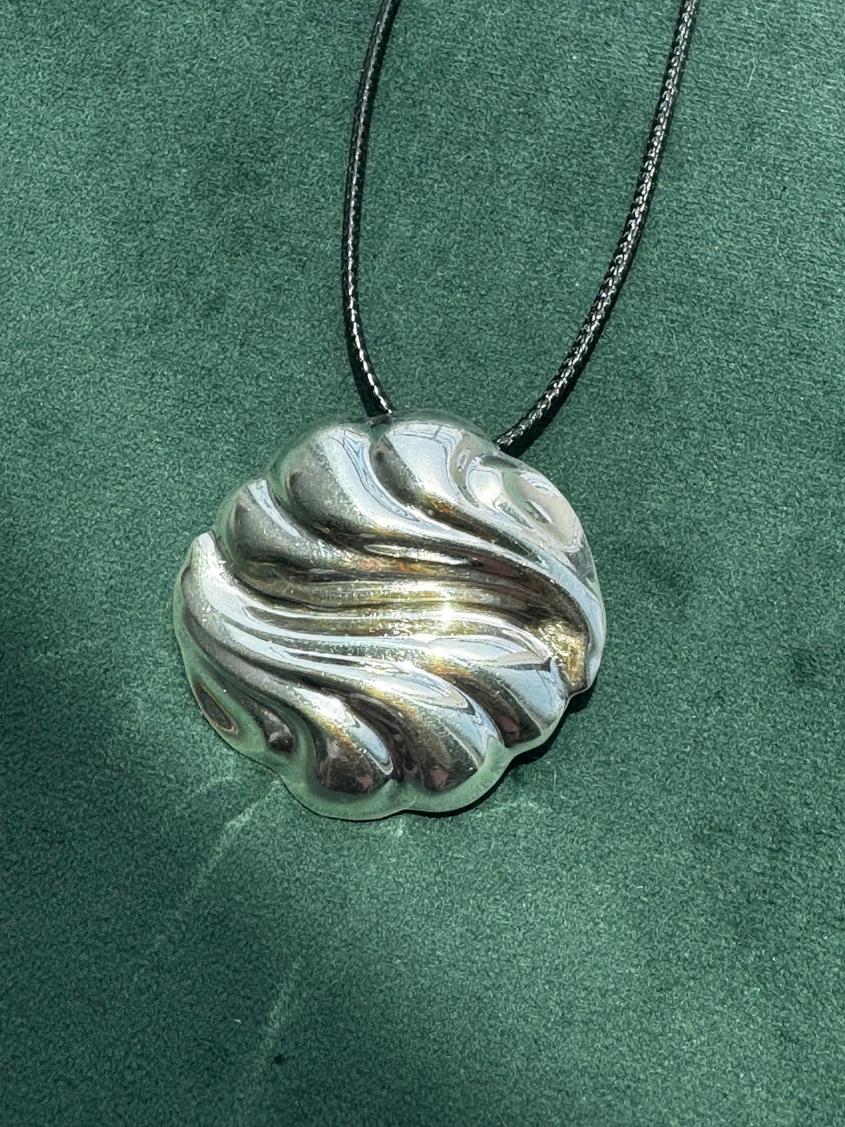 Vintage Los Ballesteros Taxco Sterling Silver Swirl Wave Brooch Pendant Modernist Mexico 925