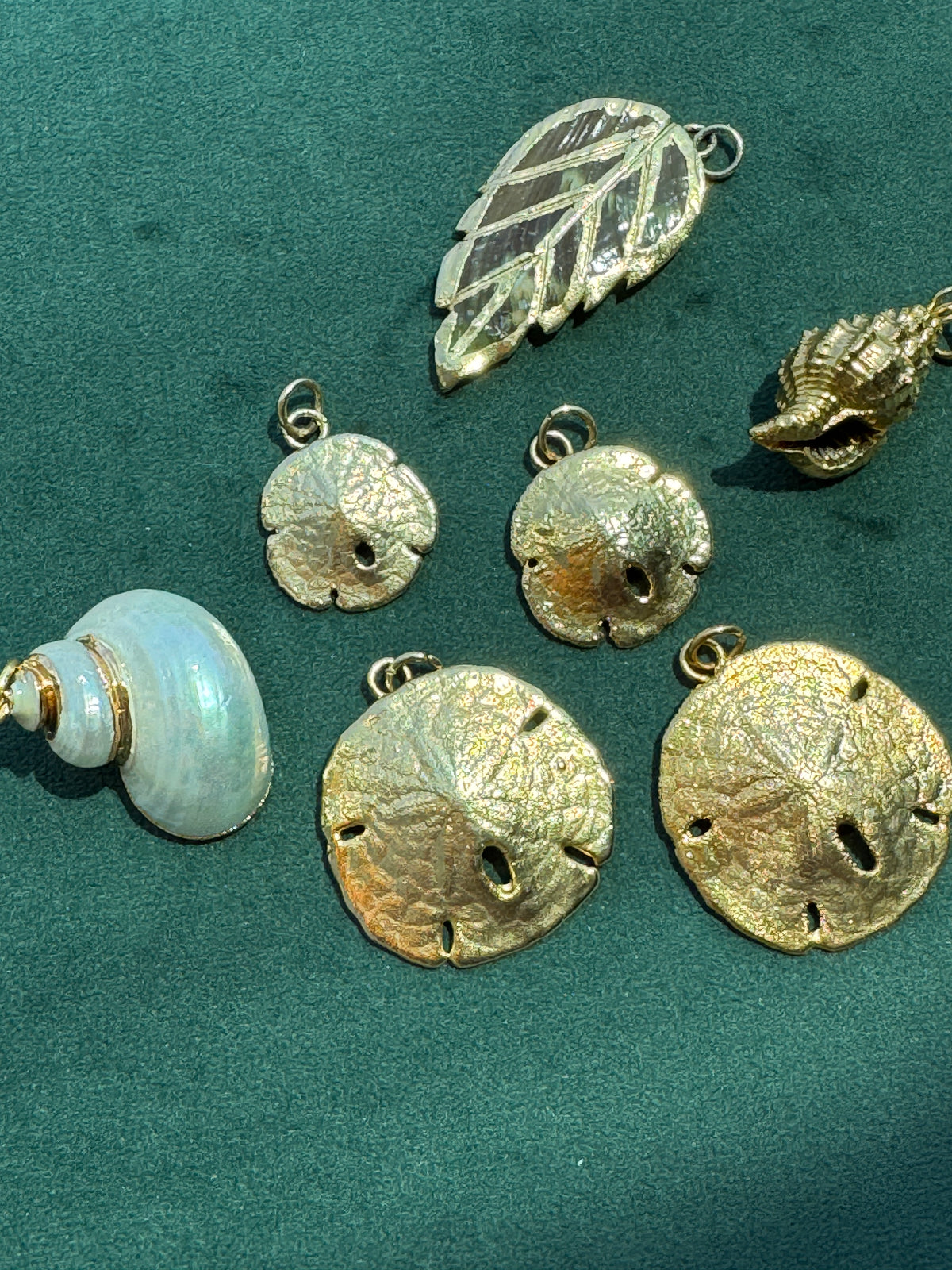 Vintage 24K Gold Dipped Real Sand Dollar Pendant Mermaid Life Beach Jewelry Size 4