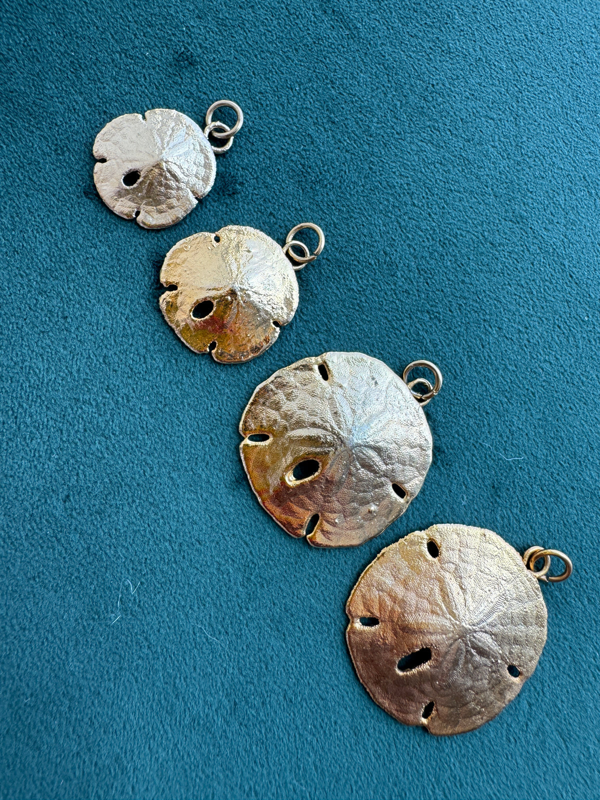 Vintage 24K Gold Dipped Real Sand Dollar Pendant Mermaid Life Beach Jewelry Size 1