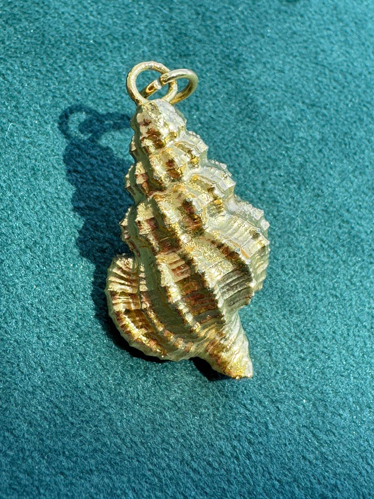 Vintage 24K Gold Dipped Real Spiny Whelk Shell Pendant Beach Jewelry Mermaid Life