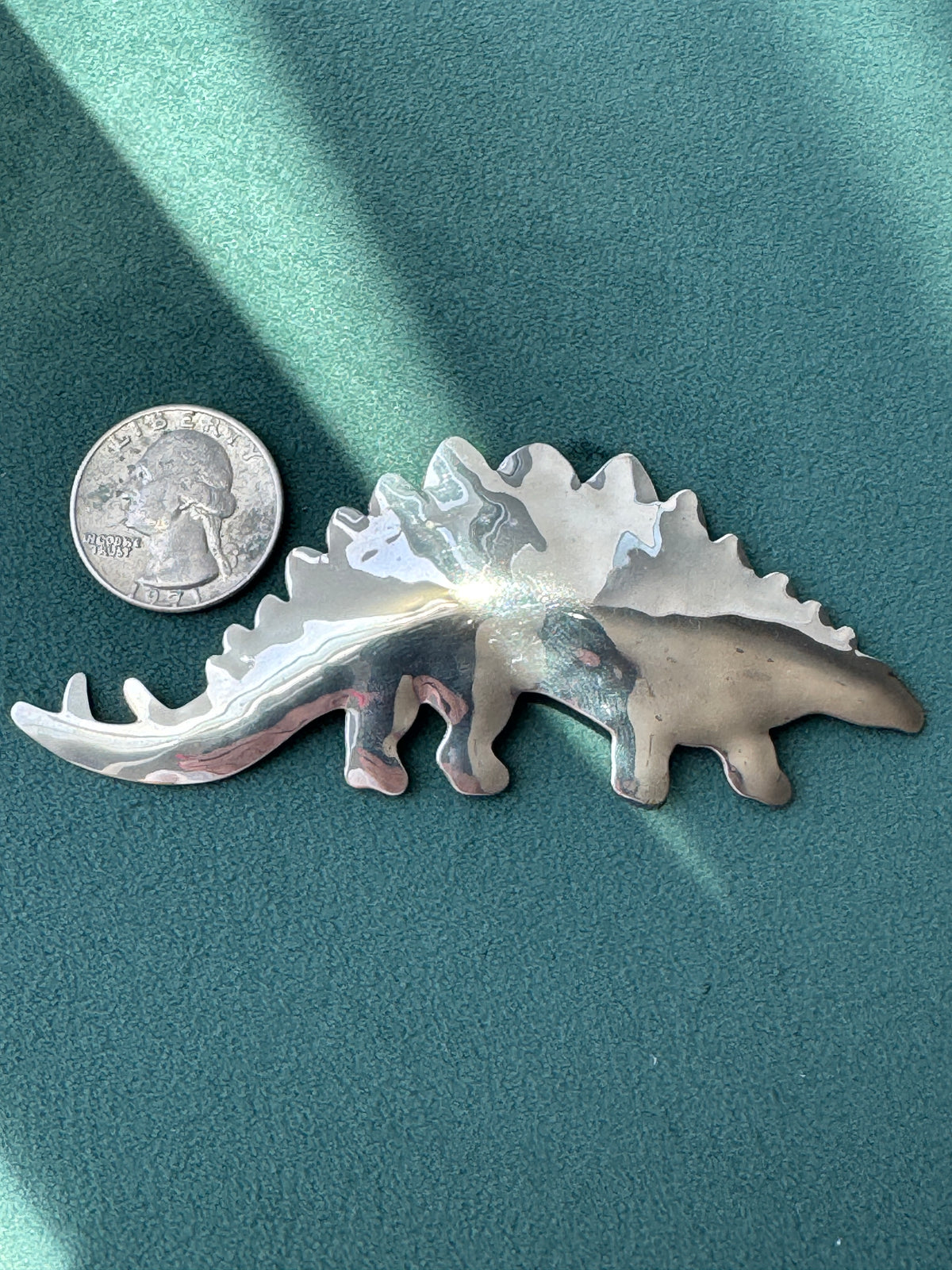Sterling Silver Zirkus Stegosaurus Dinosaur Brooch Pin Signed American Studio Jewelry Cris Busch Lyons