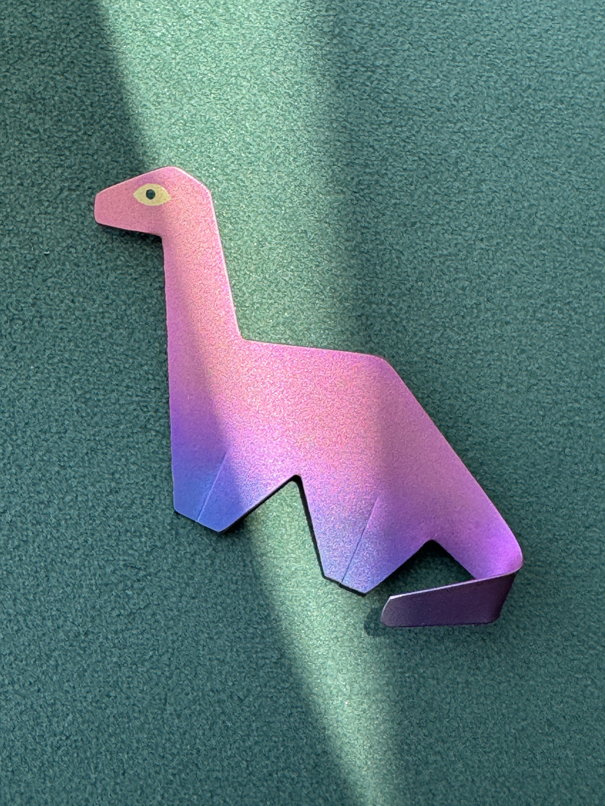Vintage Vernon Reed Anodized Titanium Brontosaurus Dinosaur Brooch Pin 1980s American Art Jewelry Museum Artist