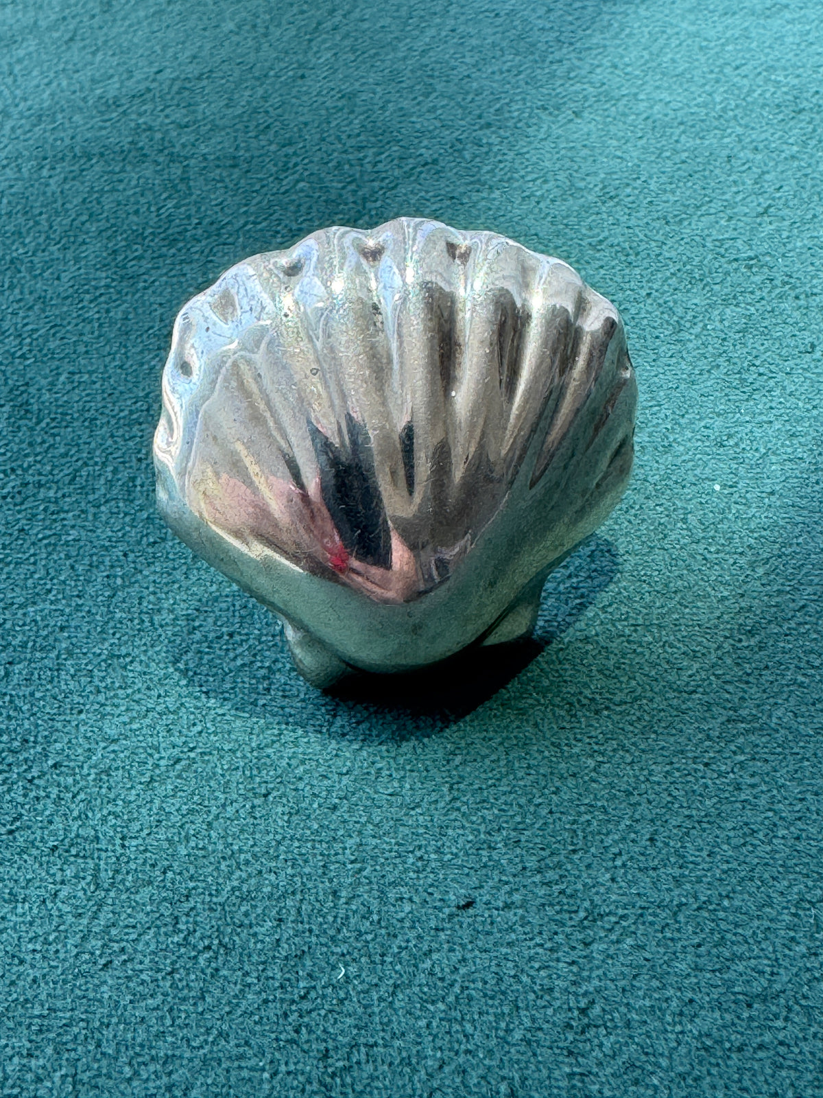 Vintage Taxco Mexico Sterling Silver Scallop Shell Ring Size 9
