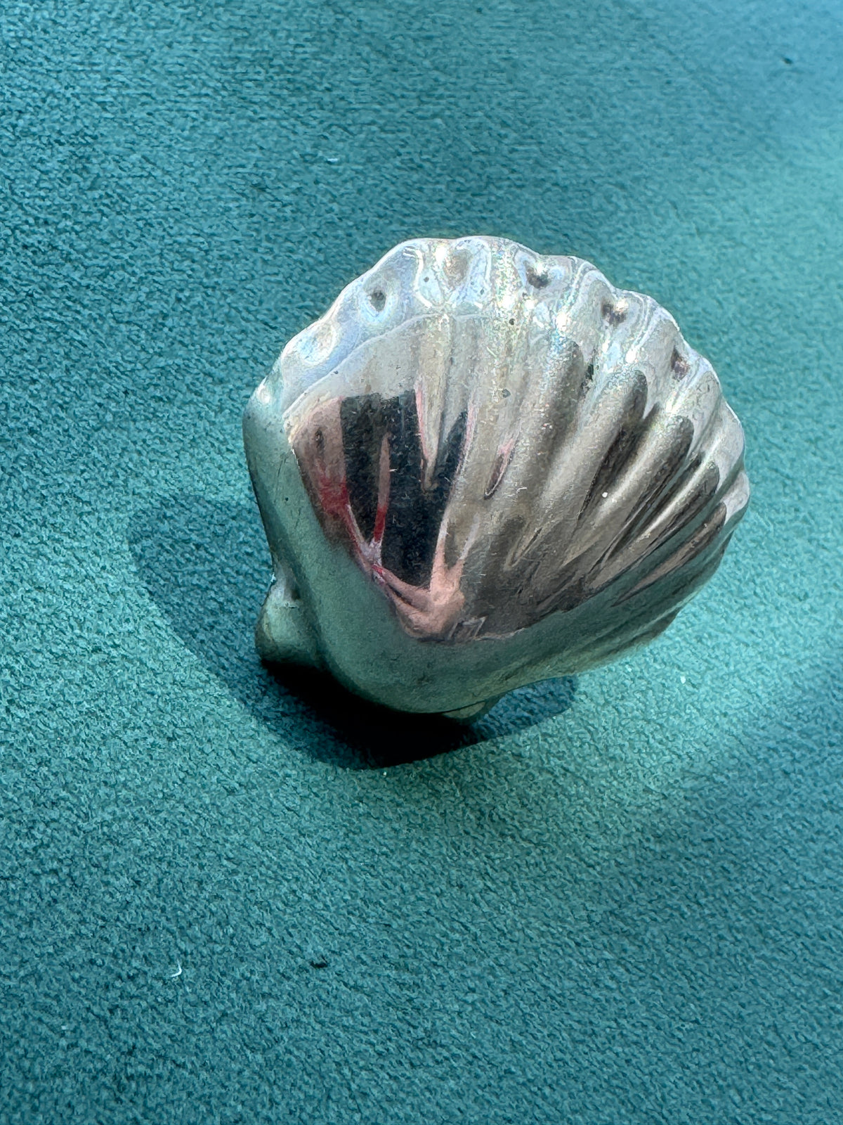 Vintage Taxco Mexico Sterling Silver Scallop Shell Ring Size 9