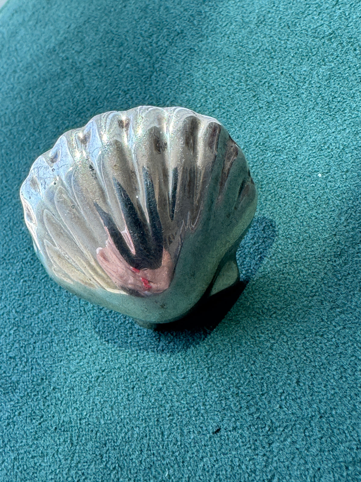 Vintage Taxco Mexico Sterling Silver Scallop Shell Ring Size 9