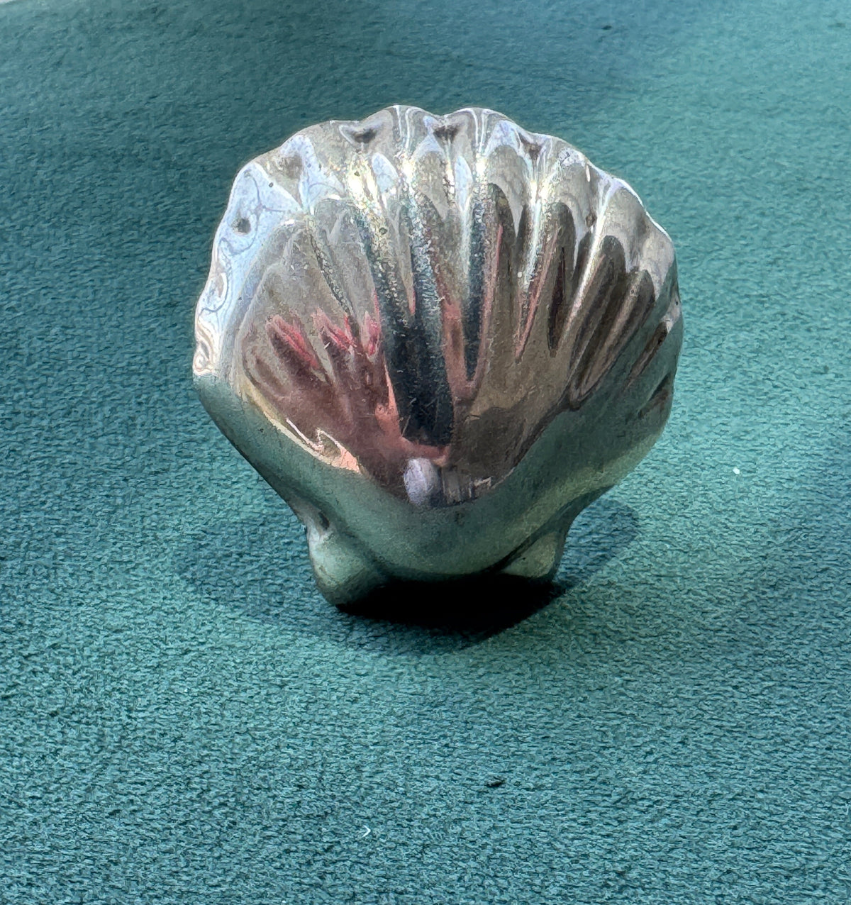 Vintage Taxco Mexico Sterling Silver Scallop Shell Ring Size 9