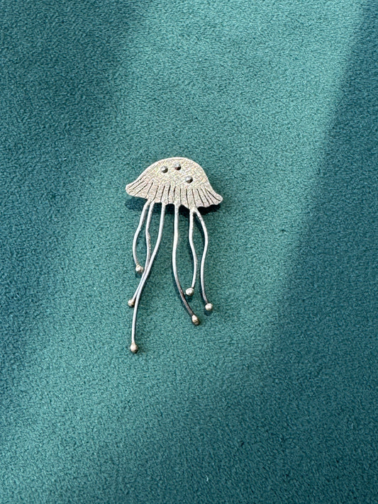 Sterling Silver Jellyfish Pendant Marcasite Style Stones Dancing Tentacles Mermaid Life