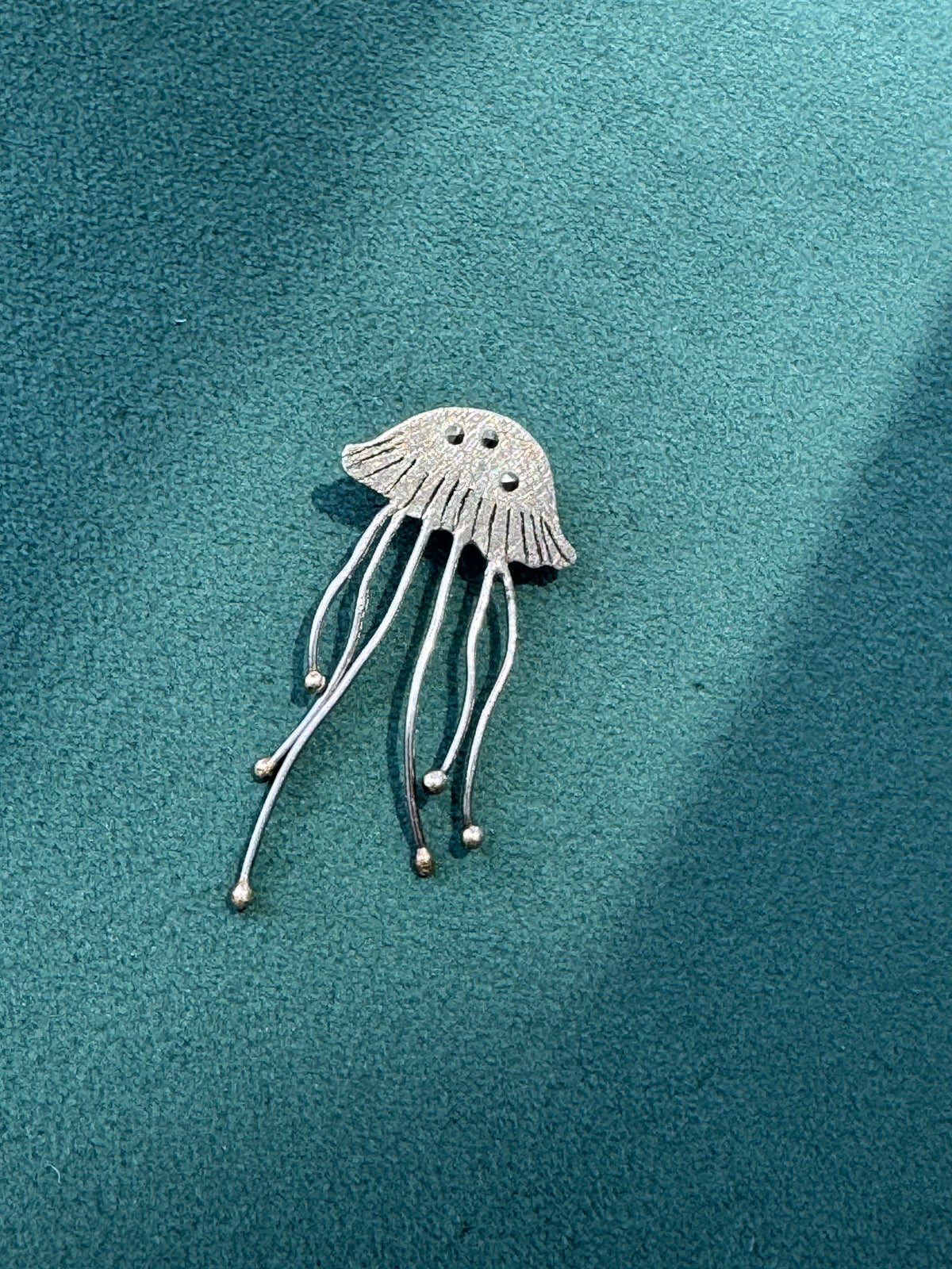 Sterling Silver Jellyfish Pendant Marcasite Style Stones Dancing Tentacles Mermaid Life