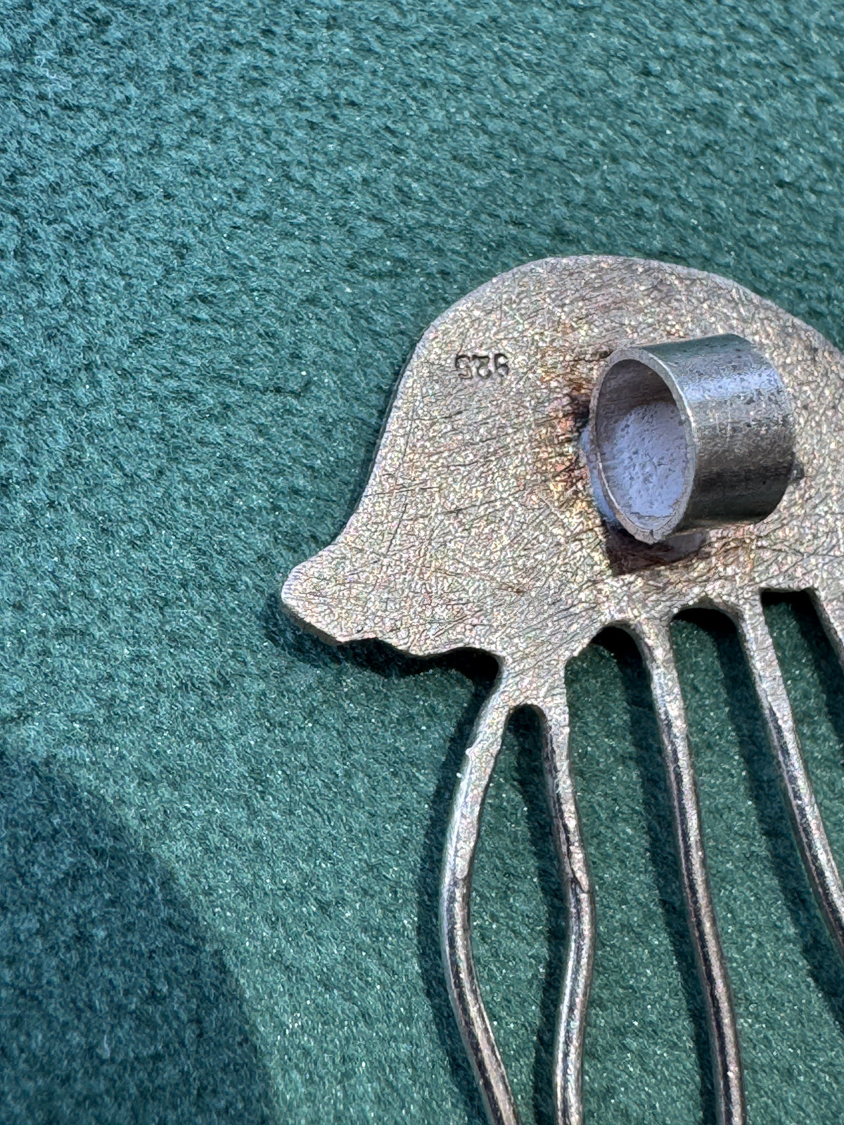 Sterling Silver Jellyfish Pendant Marcasite Style Stones Dancing Tentacles Mermaid Life