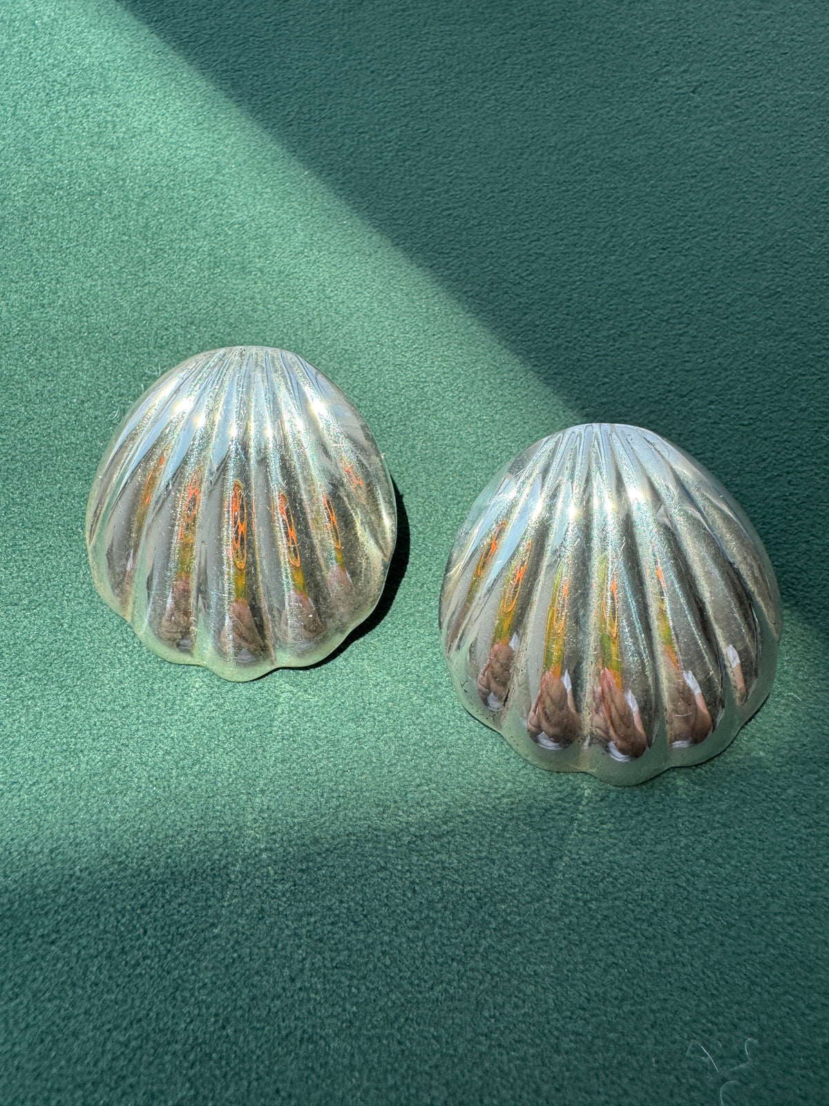 Vintage Sterling Silver Scallop Shell Earrings Big Beach Energy Without the Weight