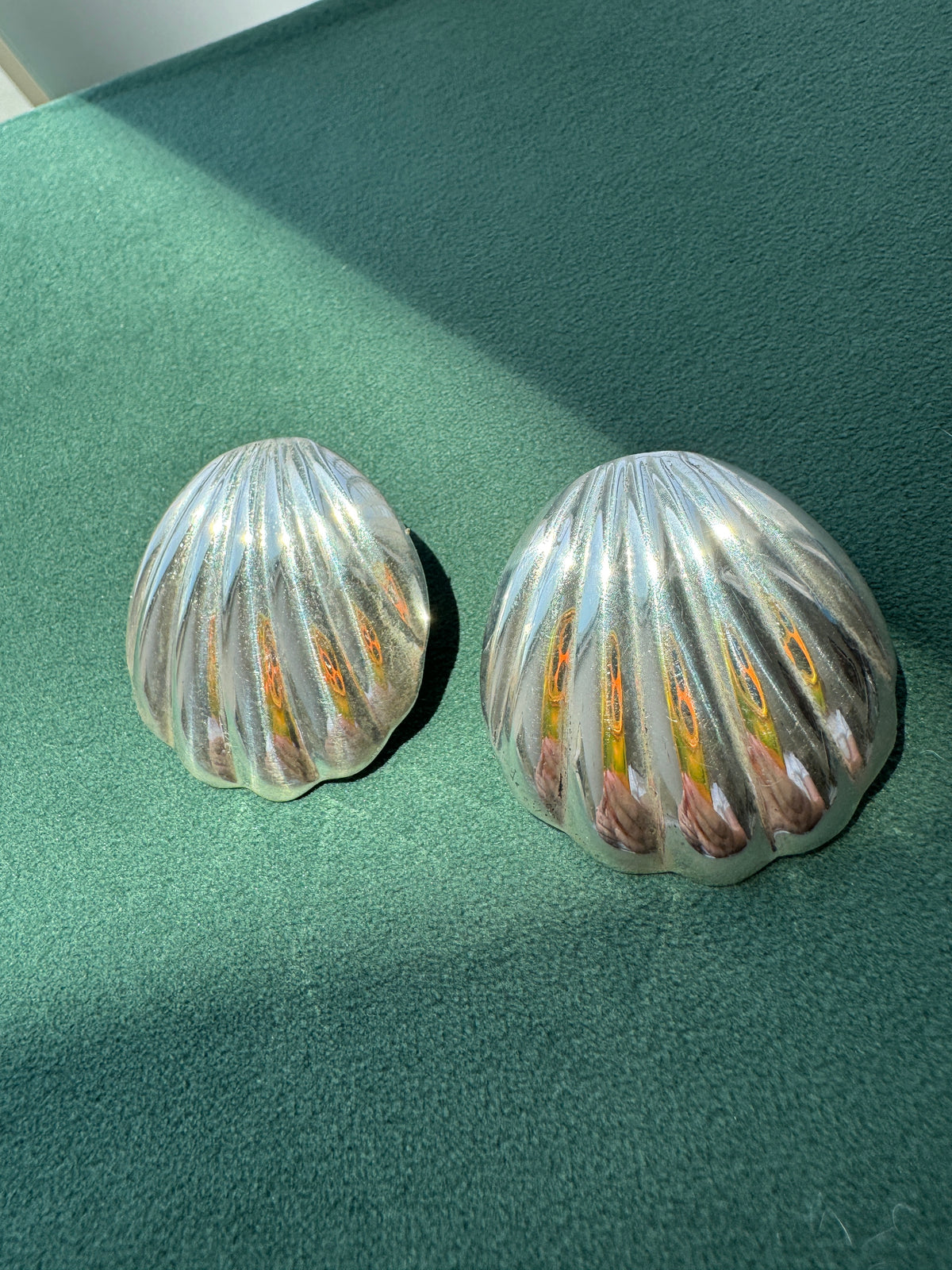 Vintage Sterling Silver Scallop Shell Earrings Big Beach Energy Without the Weight