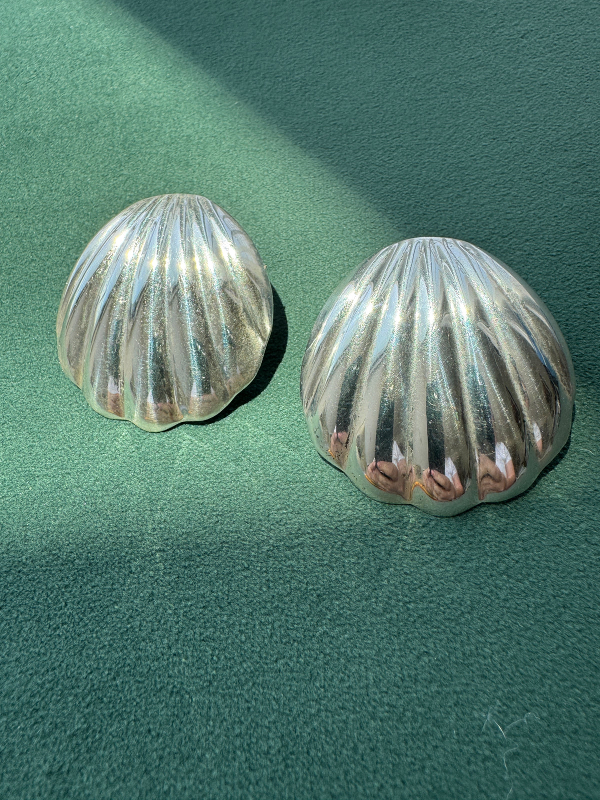 Vintage Sterling Silver Scallop Shell Earrings Big Beach Energy Without the Weight