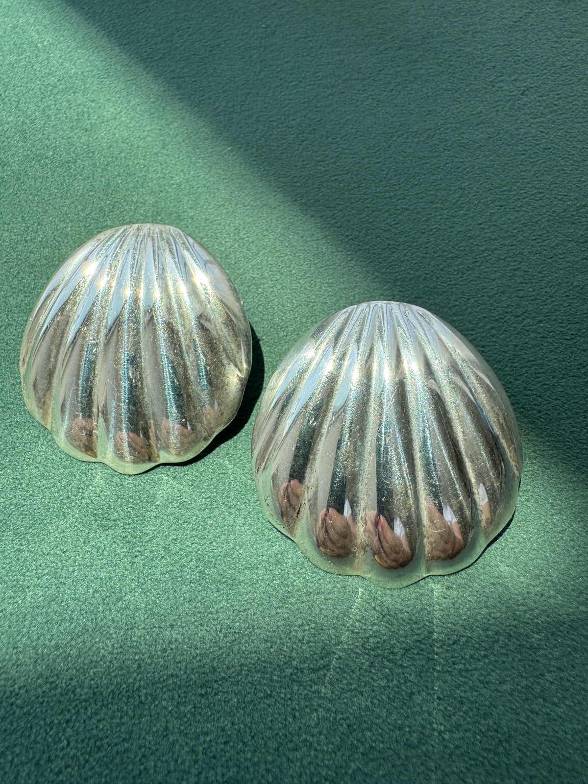 Vintage Sterling Silver Scallop Shell Earrings Big Beach Energy Without the Weight
