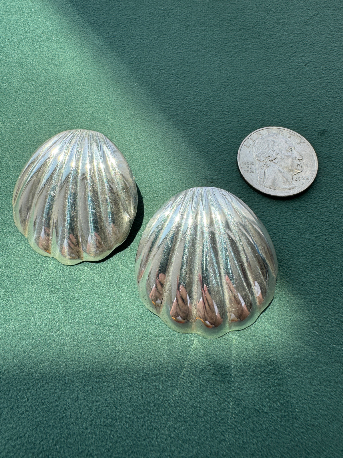 Vintage Sterling Silver Scallop Shell Earrings Big Beach Energy Without the Weight