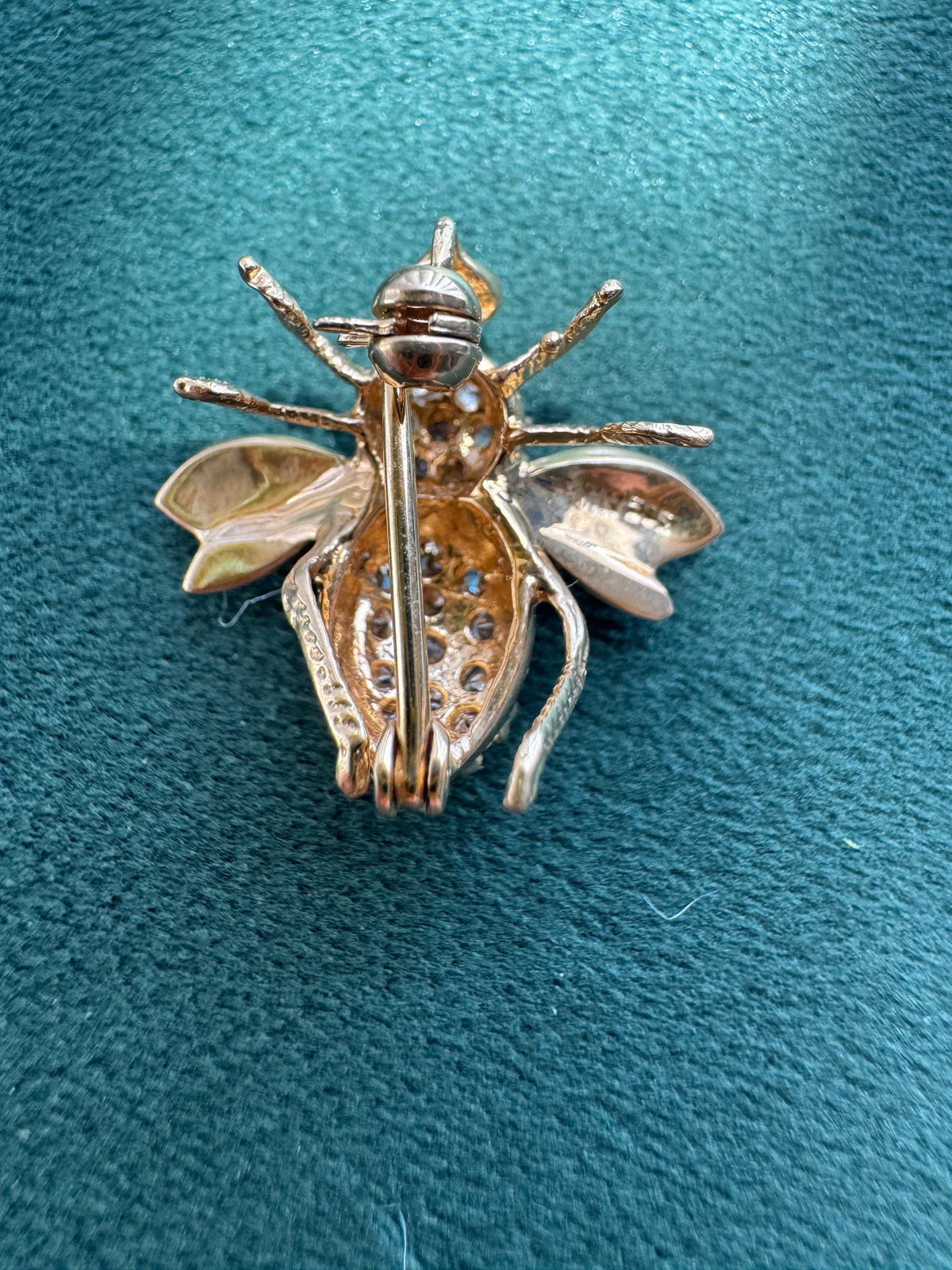 Vintage 14K Yellow Gold Bumble Bee Charm Pendant Also Wears As A Brooch