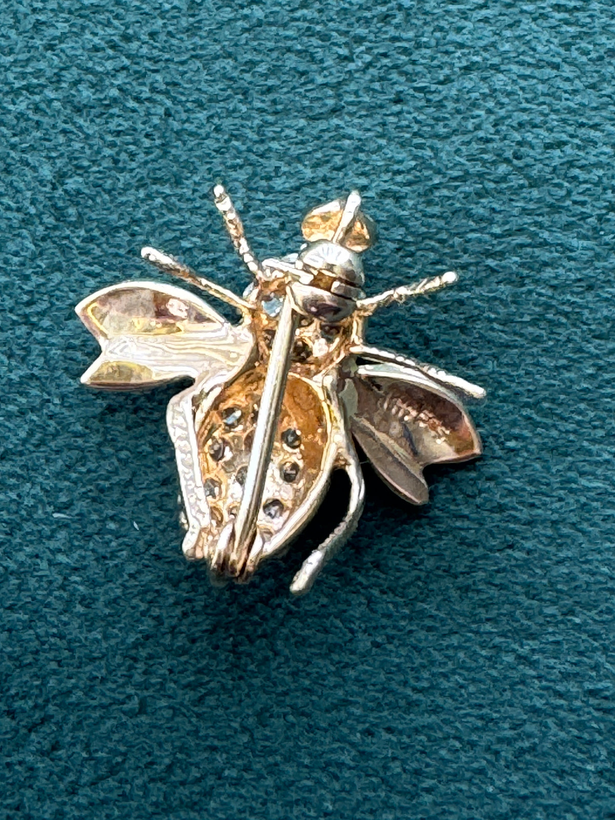 Vintage 14K Yellow Gold Bumble Bee Charm Pendant Also Wears As A Brooch