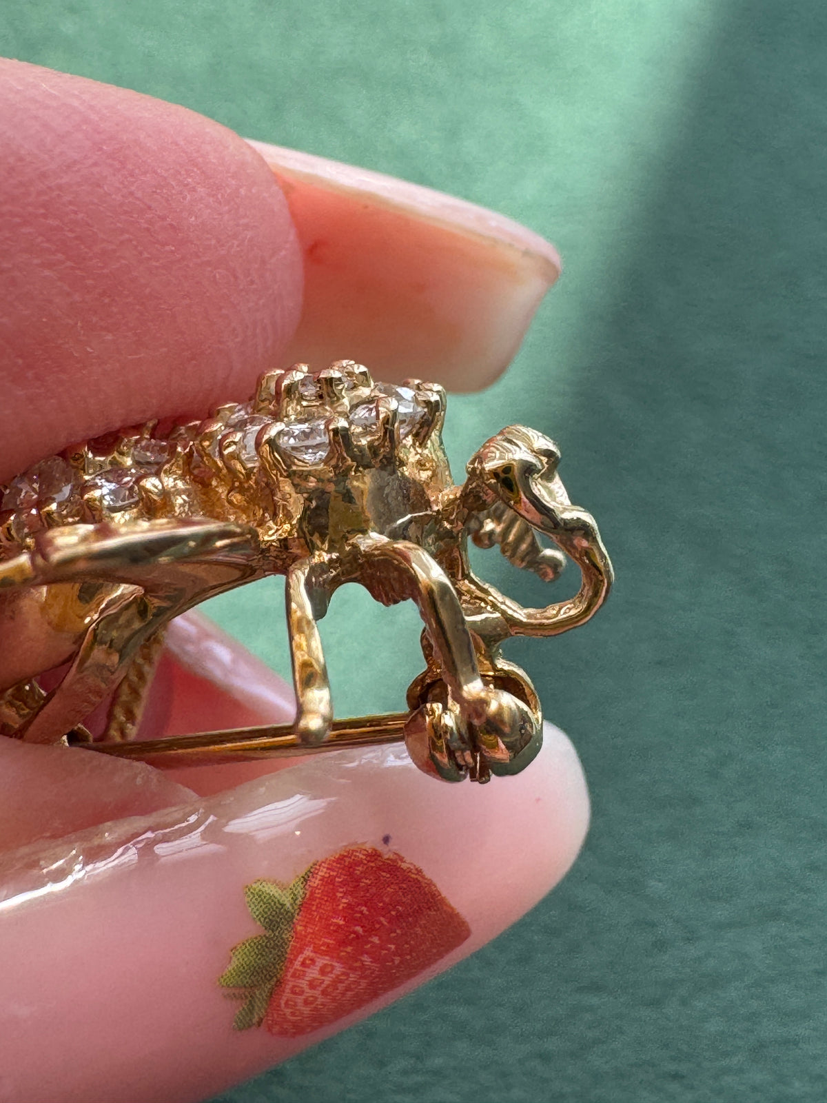 Vintage 14K Yellow Gold Bumble Bee Charm Pendant Also Wears As A Brooch