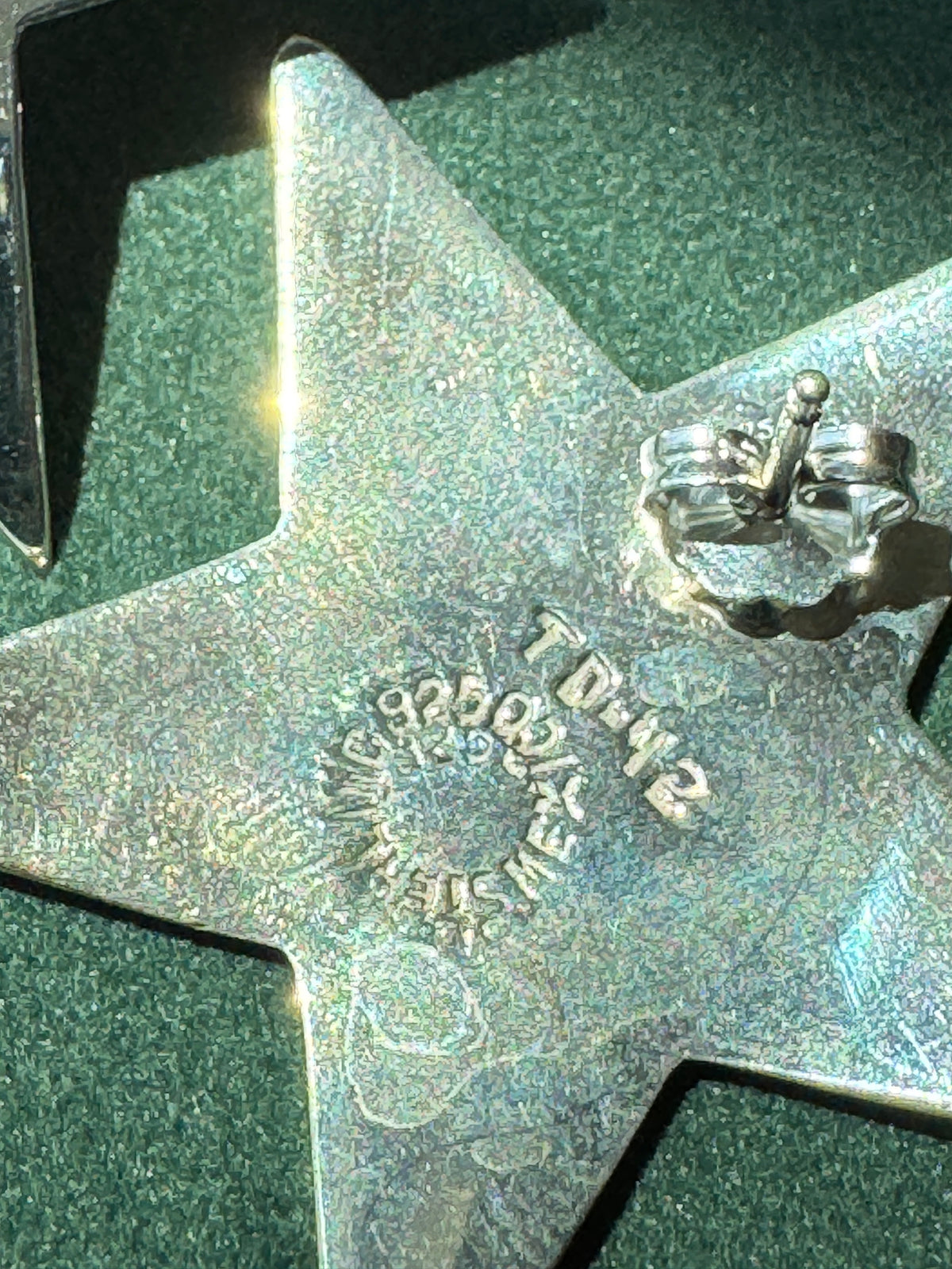 Vintage Taxco Mexico Sterling Silver Large Star Stud Earrings Statement