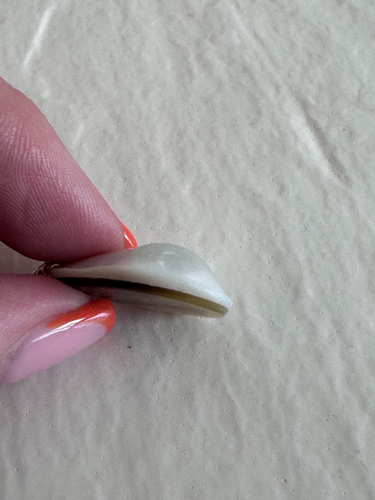Vintage Mother of Pearl Teardrop Pendant with 14K Gold Bail