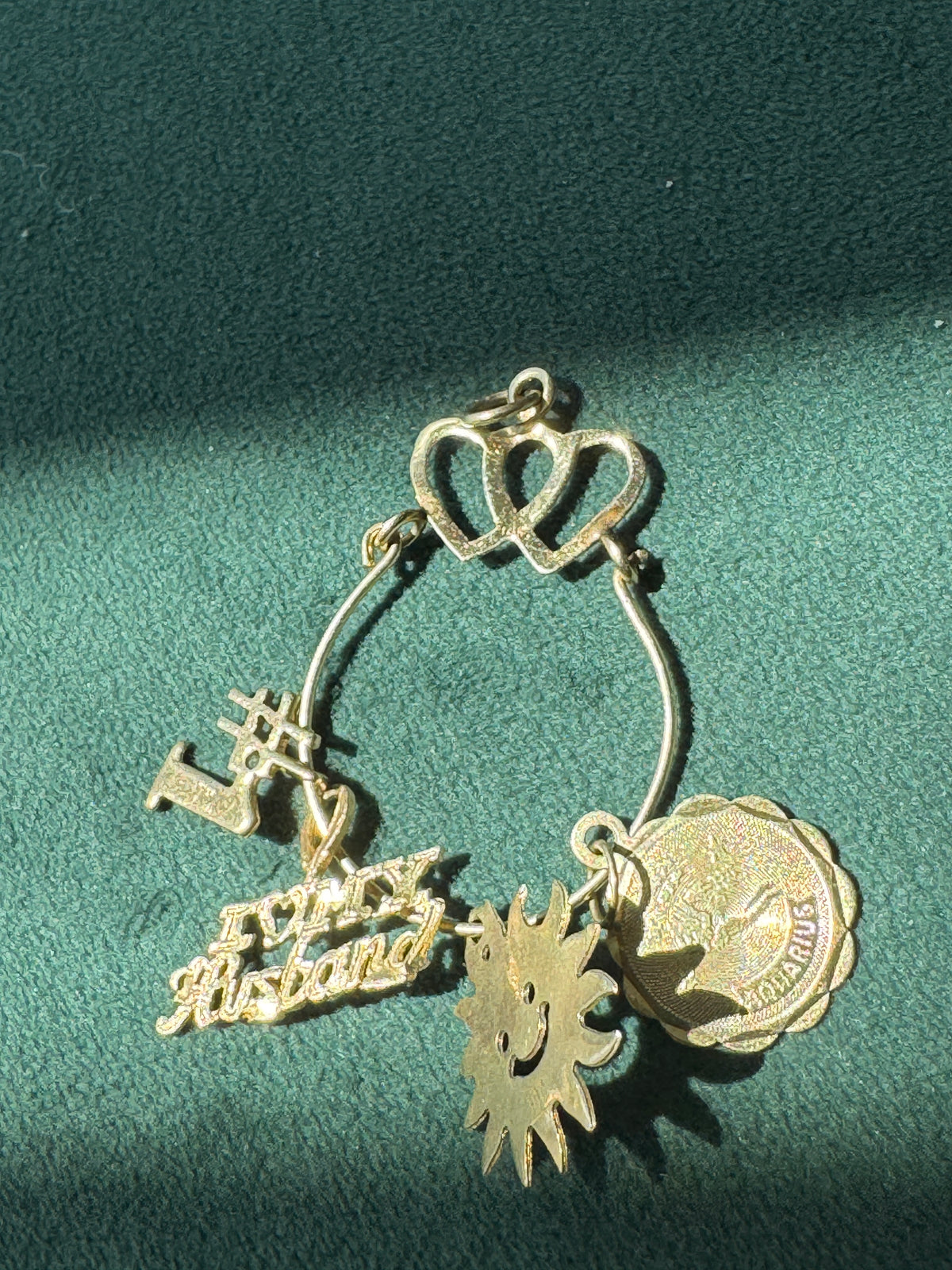 Vintage 14K Gold Double Heart Charm Holder Pendant Solid Gold Ready For Your Charms