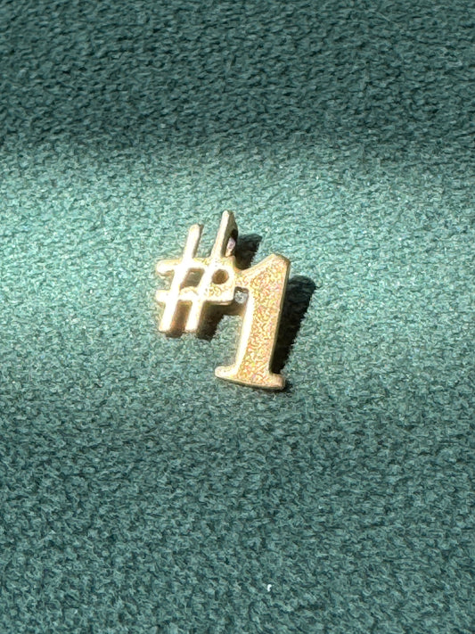 Vintage Petite 14K Gold Number One Charm Pendant Bragging Rights