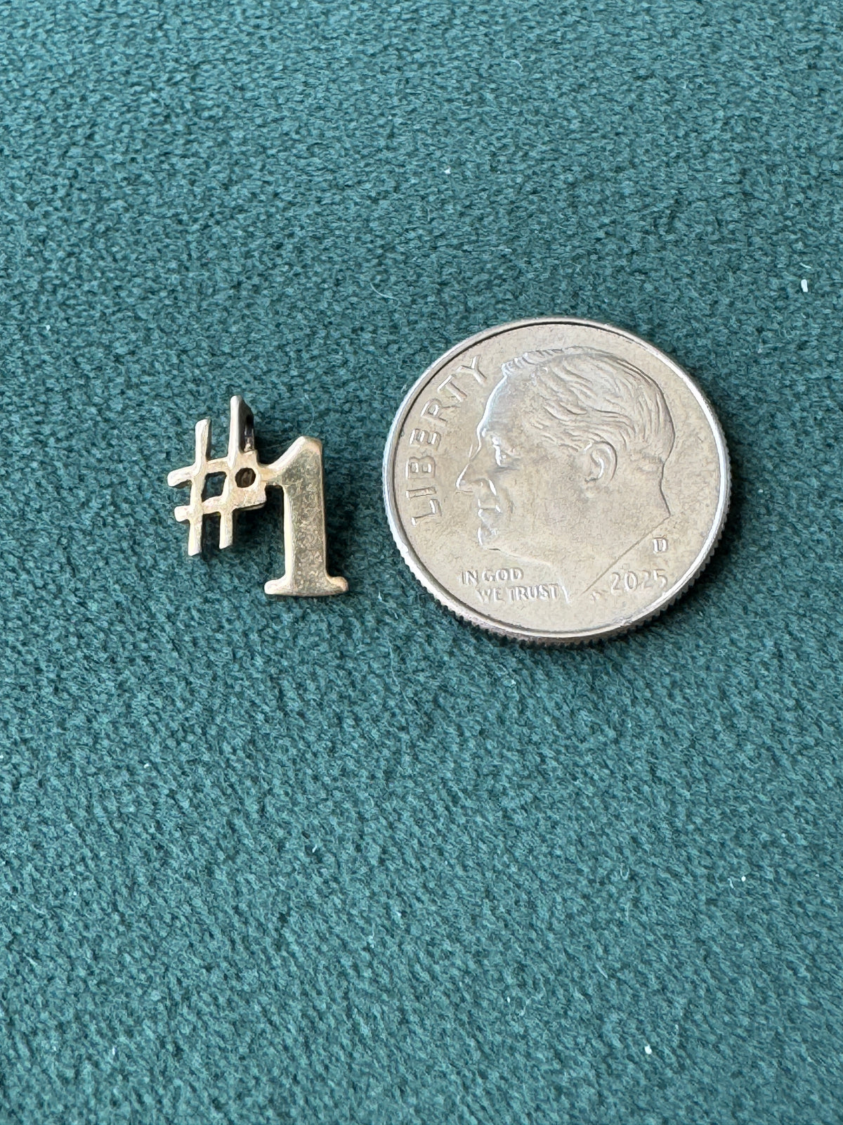 Vintage Petite 14K Gold Number One Charm Pendant Bragging Rights