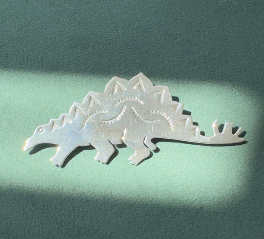 Vintage Sterling Silver Stegosaurus Brooch Pin Spiked Tail and All