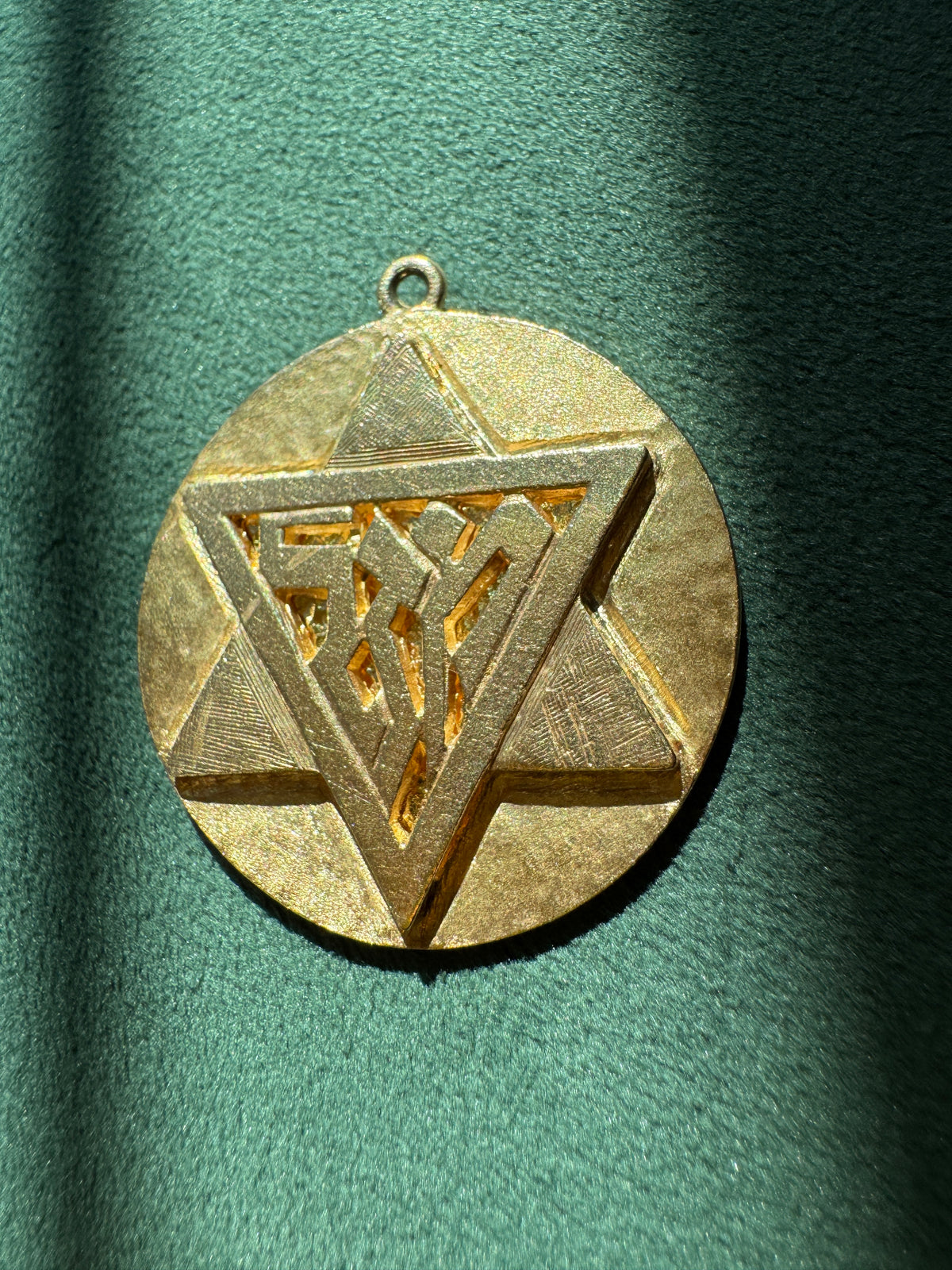Vintage 1950s 10K Gold Reversible Star of David Saint Christopher Medal