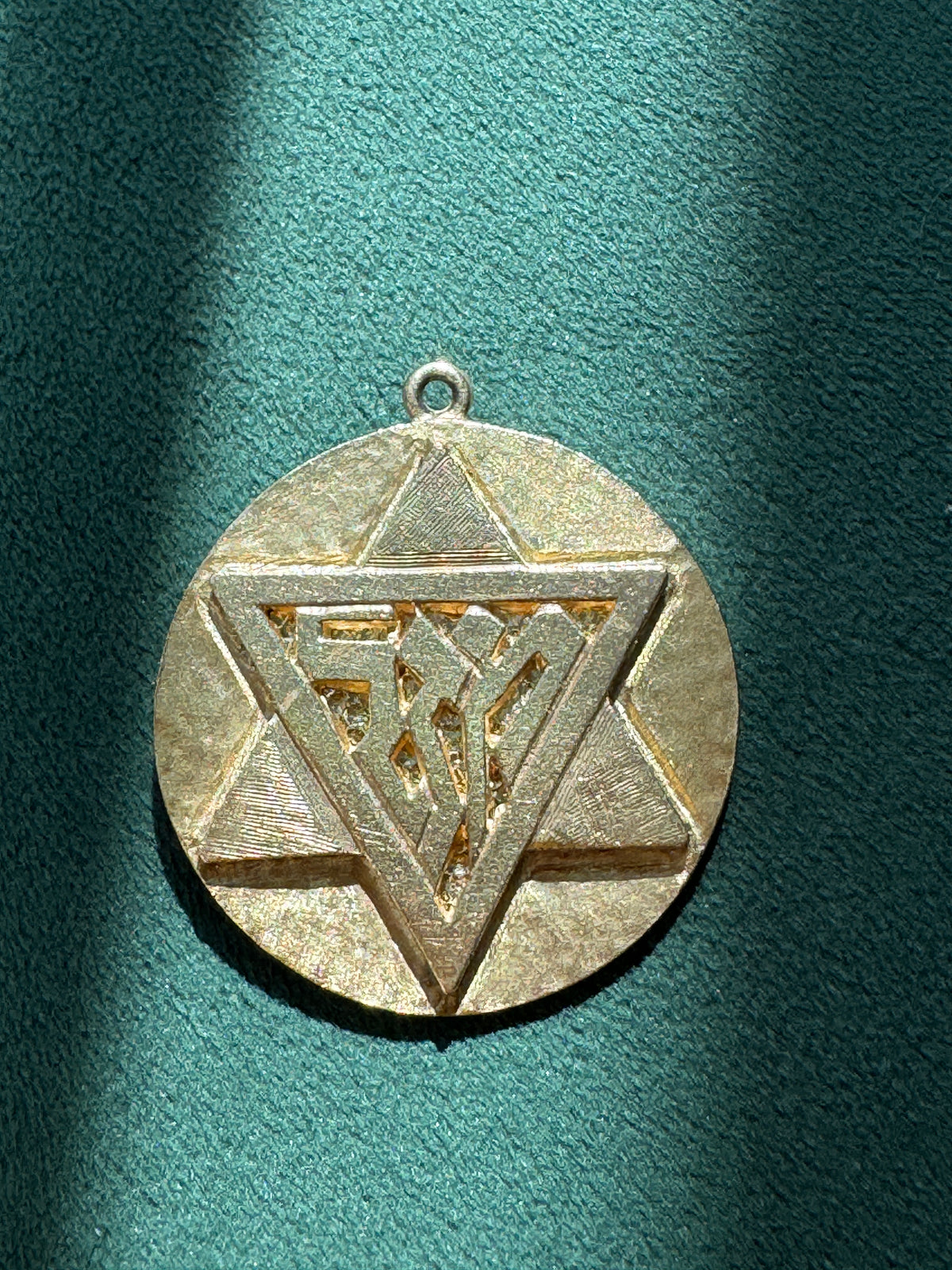 Vintage 1950s 10K Gold Reversible Star of David Saint Christopher Medal