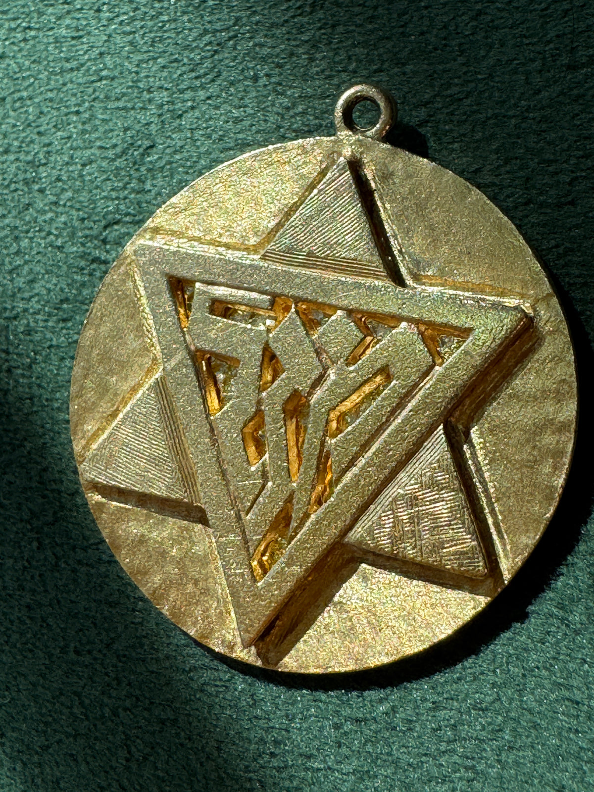 Vintage 1950s 10K Gold Reversible Star of David Saint Christopher Medal