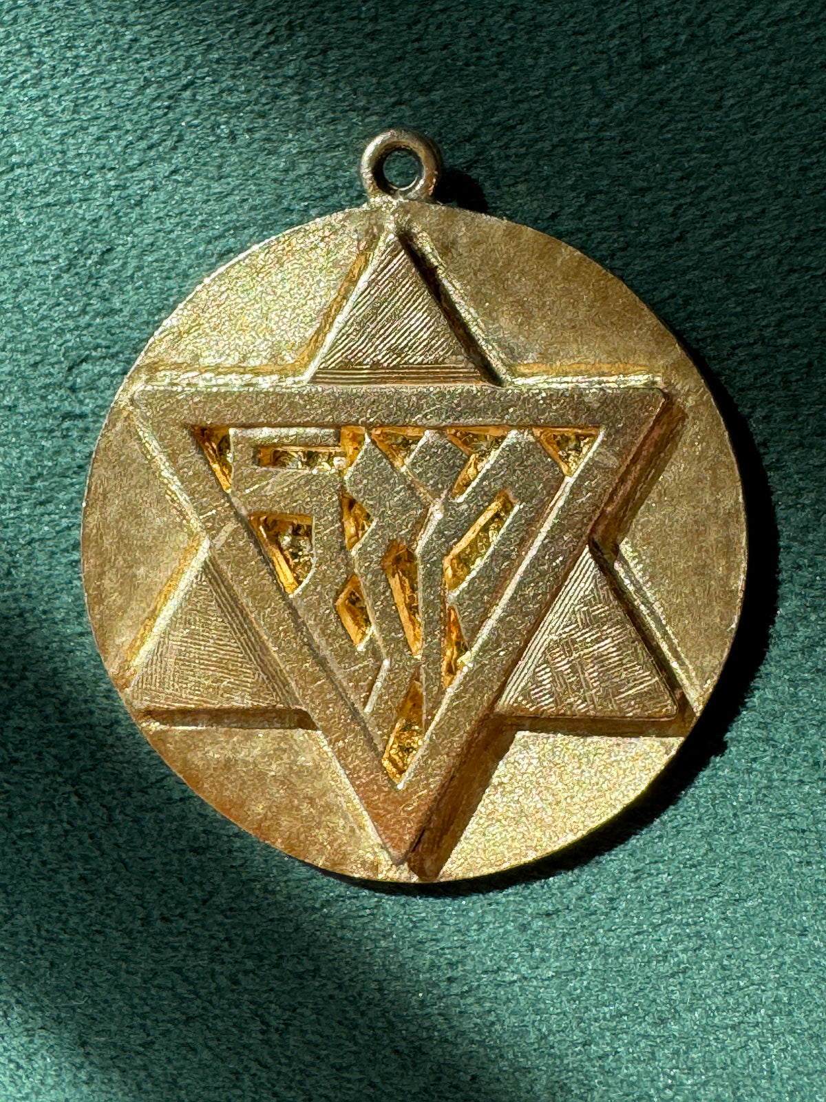 Vintage 1950s 10K Gold Reversible Star of David Saint Christopher Medal