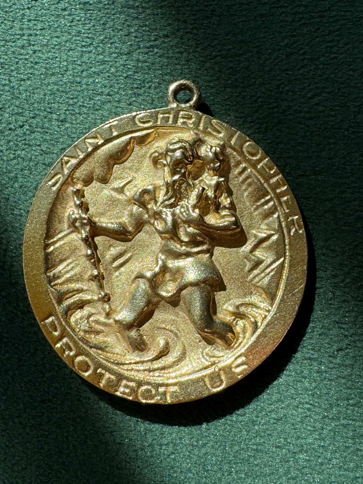 Vintage 1950s 10K Gold Reversible Star of David Saint Christopher Medal