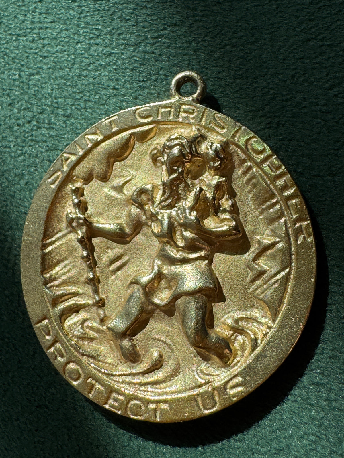Vintage 1950s 10K Gold Reversible Star of David Saint Christopher Medal