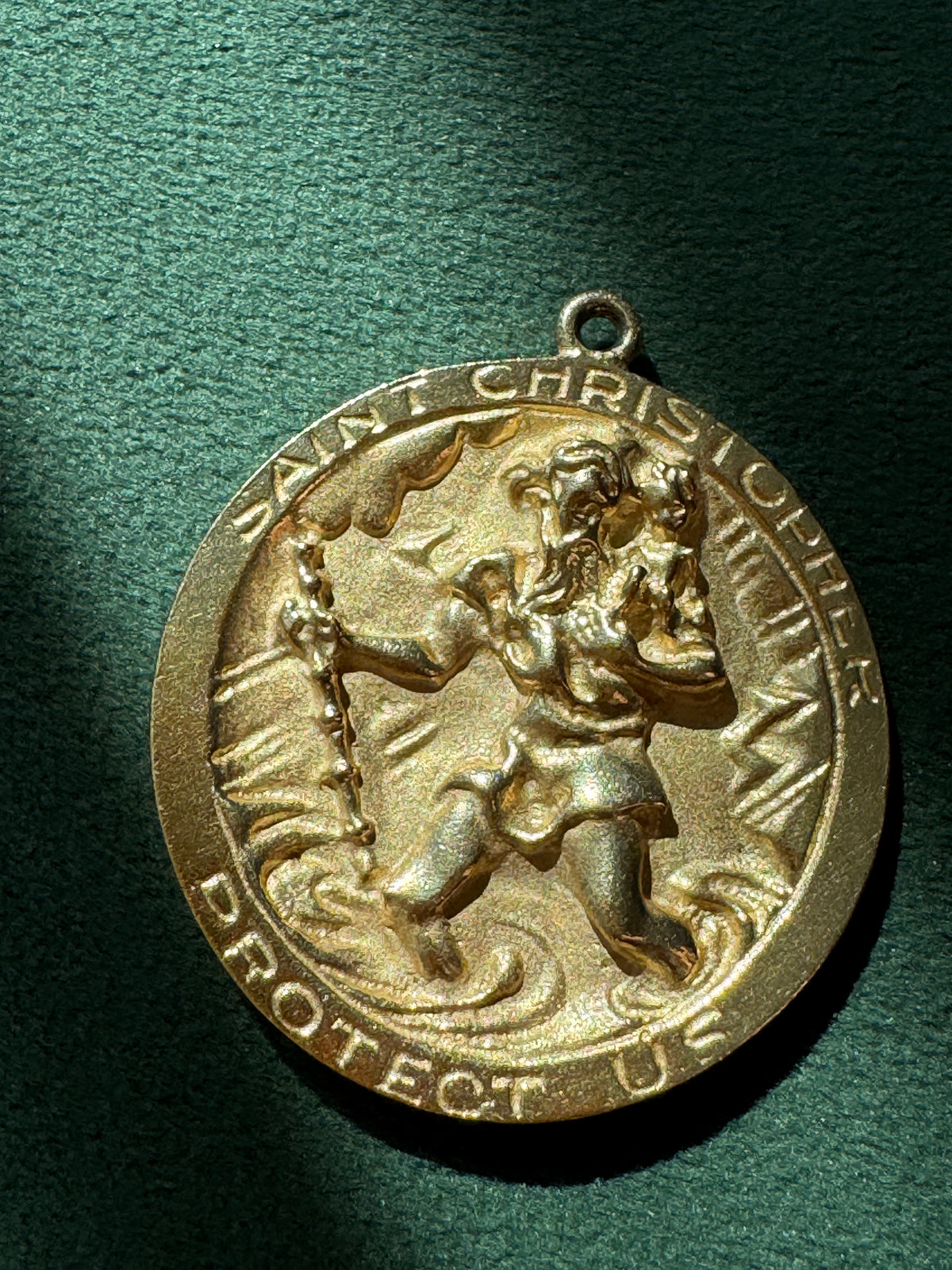 Vintage 1950s 10K Gold Reversible Star of David Saint Christopher Medal