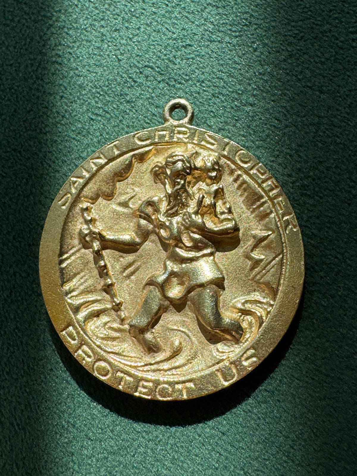 Vintage 1950s 10K Gold Reversible Star of David Saint Christopher Medal