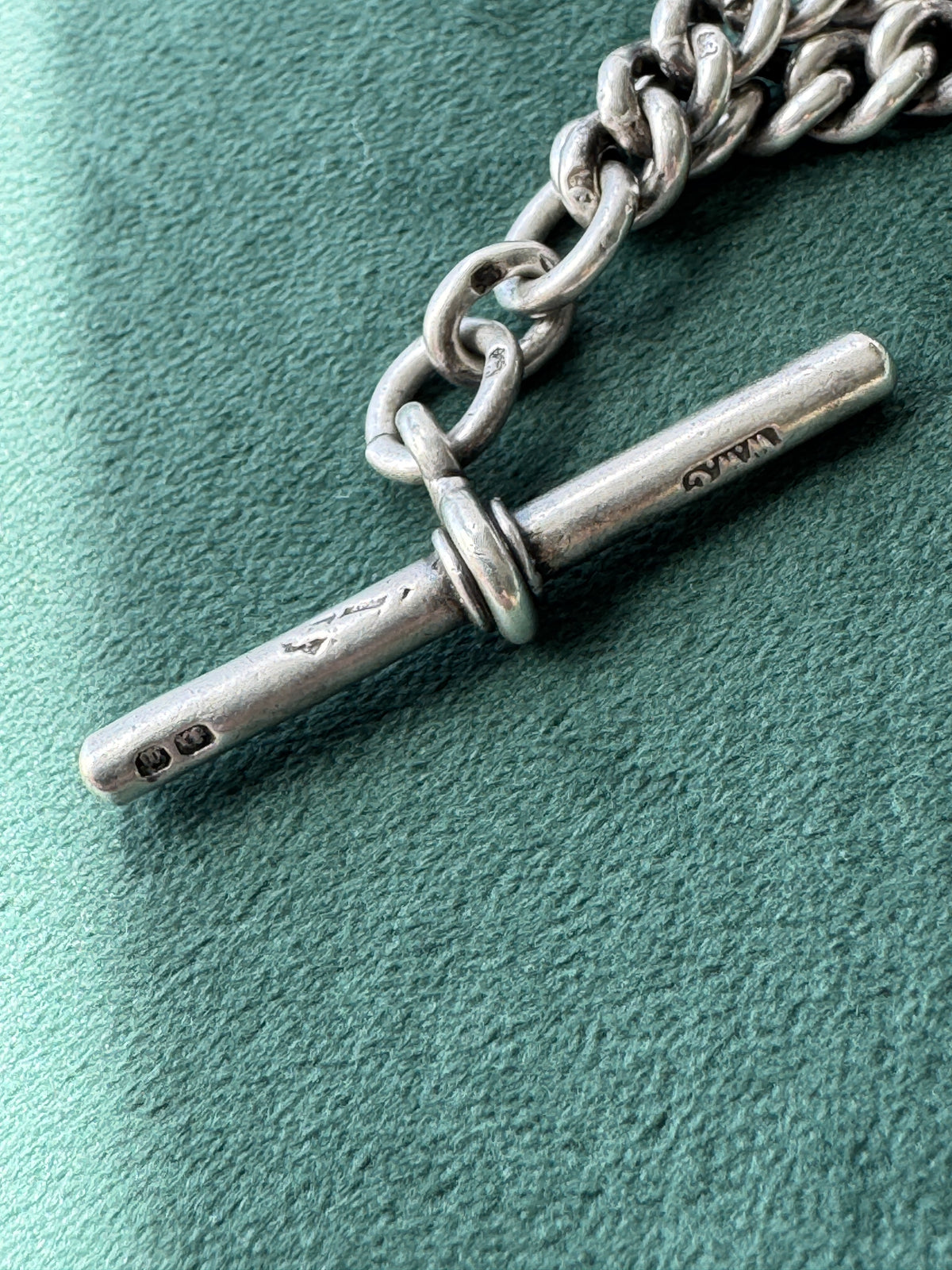 Antique Victorian Sterling Silver Albert Watch Chain Fob Medal 1900 Engraved M Garland St Peters Woolwich Birmingham Hallmarked