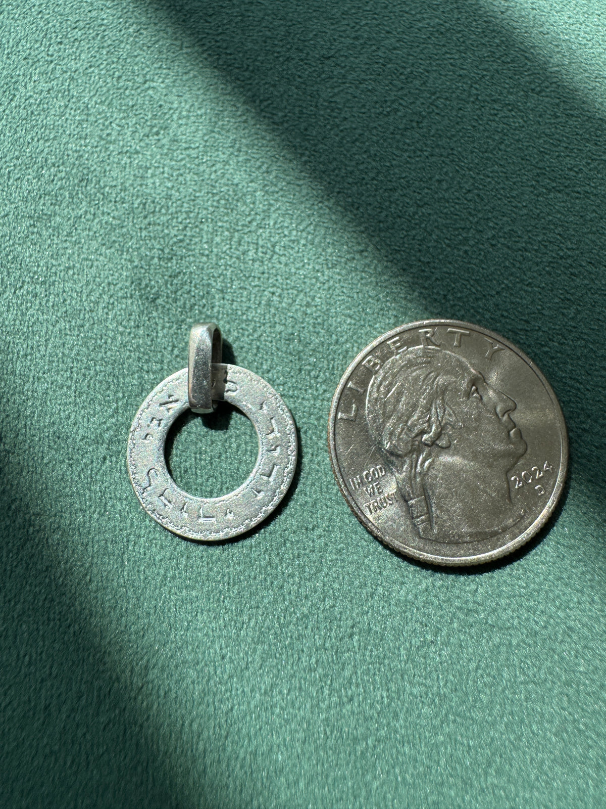 Vintage Sterling Silver Ani L'Dodi Hebrew Ring Pendant I Am My Beloved's Judaica Love Charm
