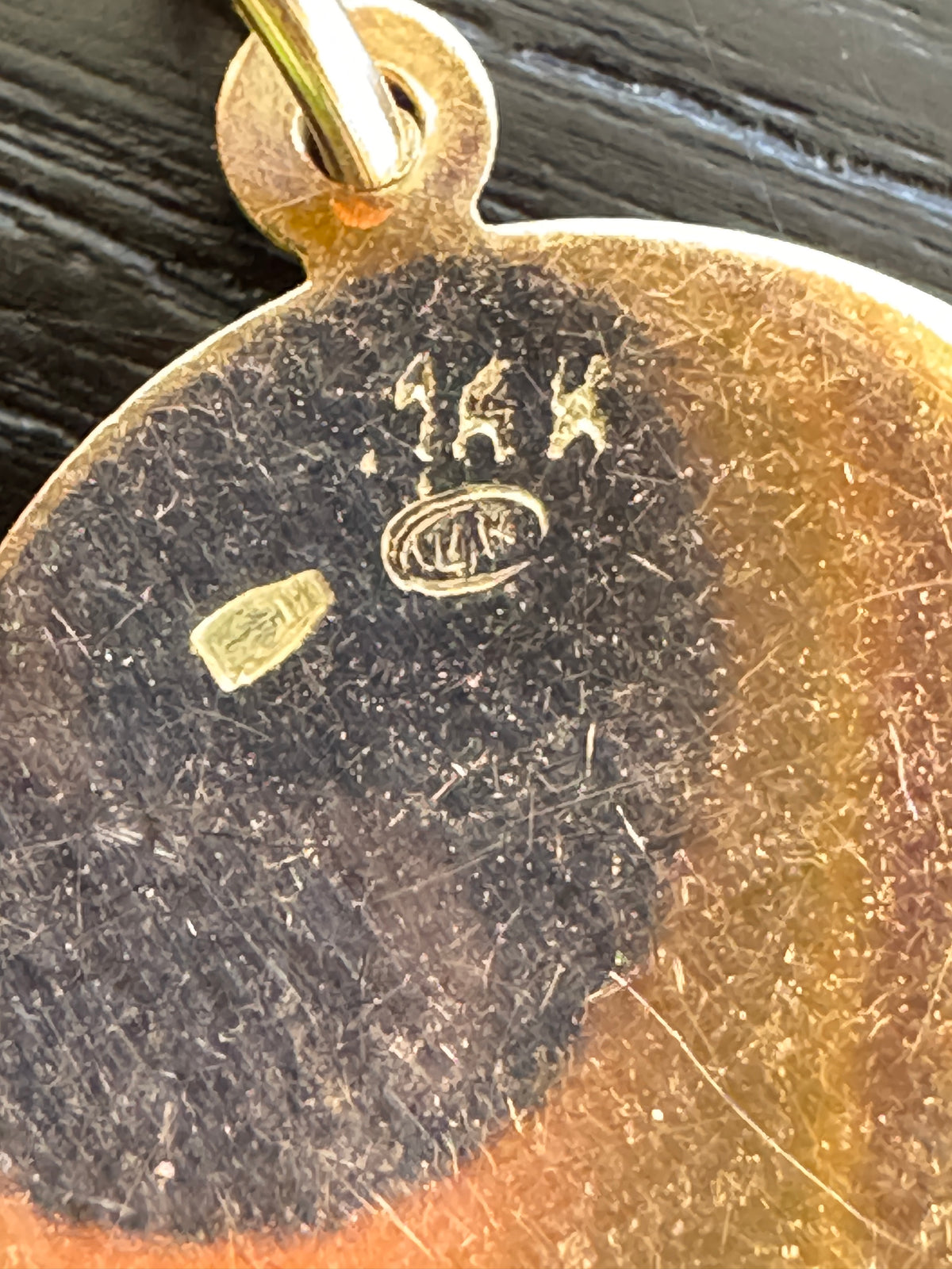 Vintage 14K Gold Ten Commandments Charm Pendant Deep Blue Enamel Tablets Judaica With the Whole Law in Under an Inch